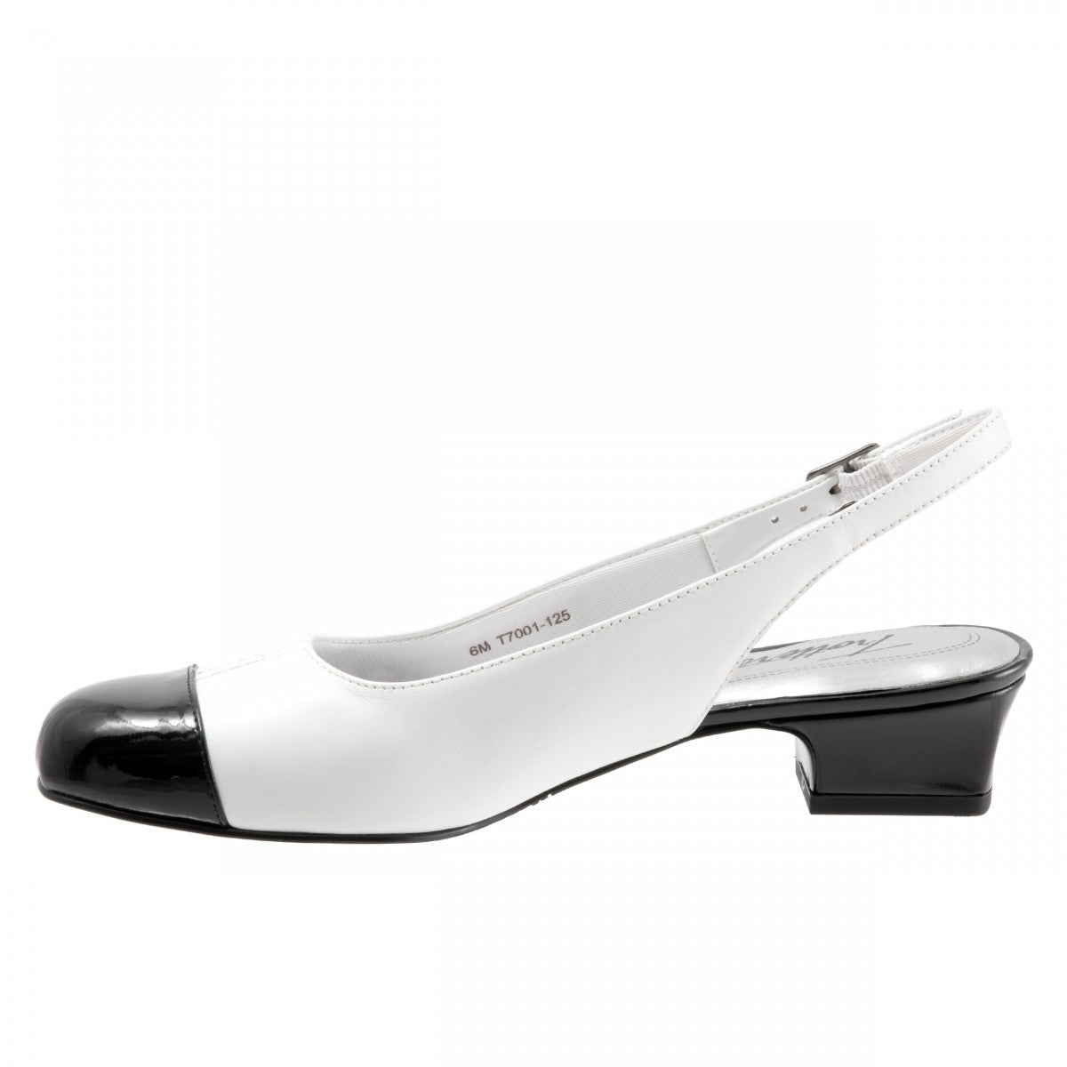 Trotters Dea - Women's Adjutable Dress Shoes - White/Black - inside
