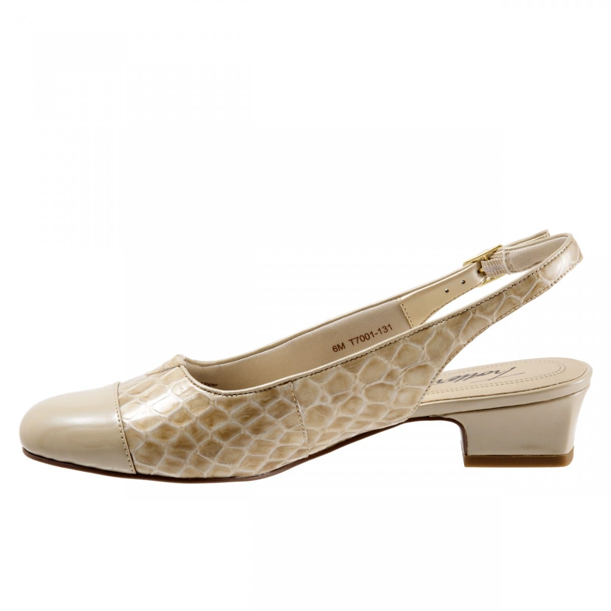 Trotters Dea - Women's Adjutable Dress Shoes - Taupe Croc - inside