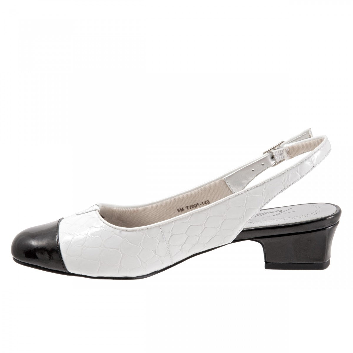 Trotters Dea - Women's Adjutable Dress Shoes - Wht/blk Snak - inside