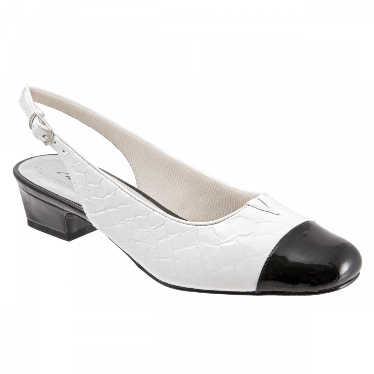 Trotters Dea - Women's Adjutable Dress Shoes - Wht/blk Snak - main