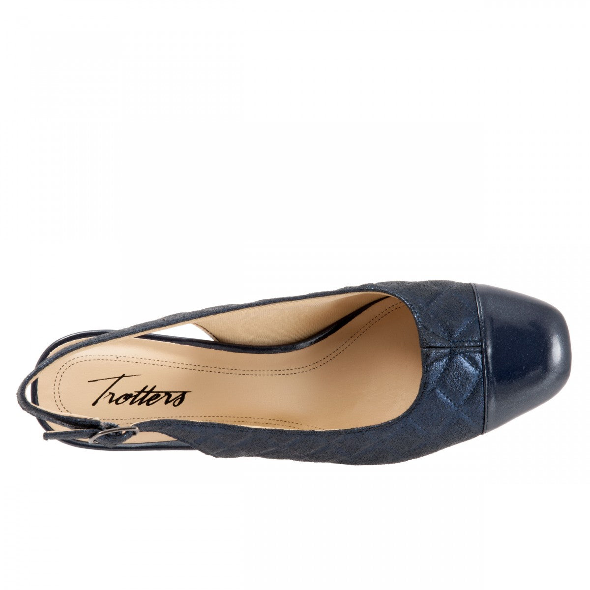 Trotters Dea - Women's Adjutable Dress Shoes - Nvy Quilted - top