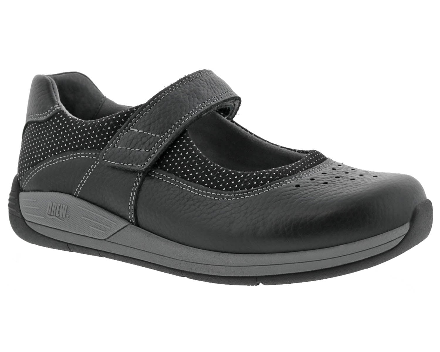 Drew Trust Women's Therapeutic Shoe - Black Leather - View 2