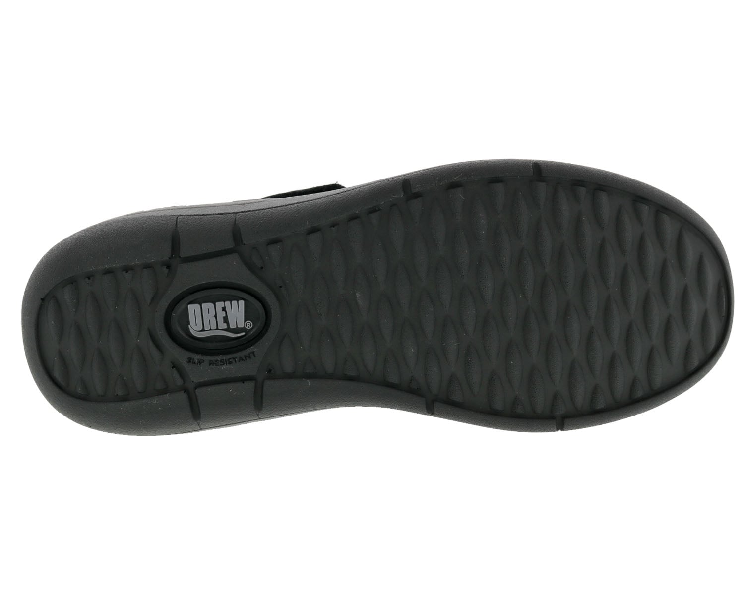 Drew Trust Women's Therapeutic Shoe - Black Leather - Sole View