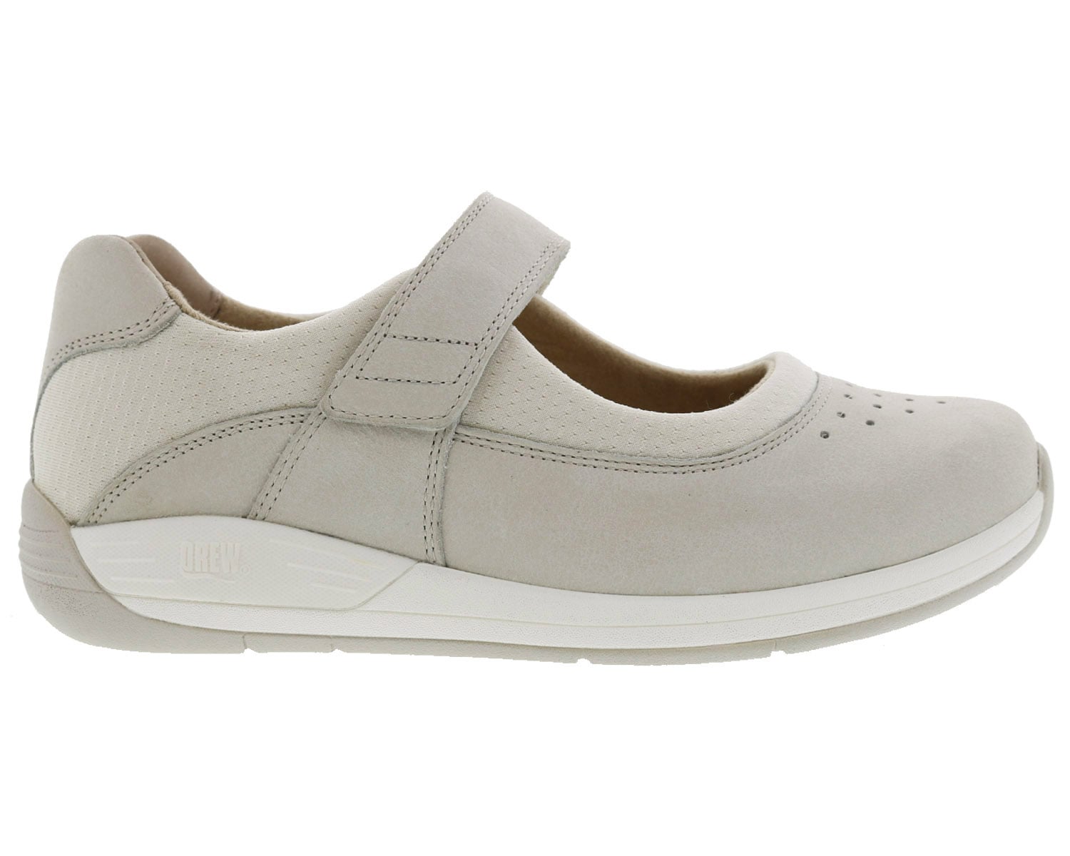 Drew Trust Women's Therapeutic Shoe - Ivory Leather - Outside View