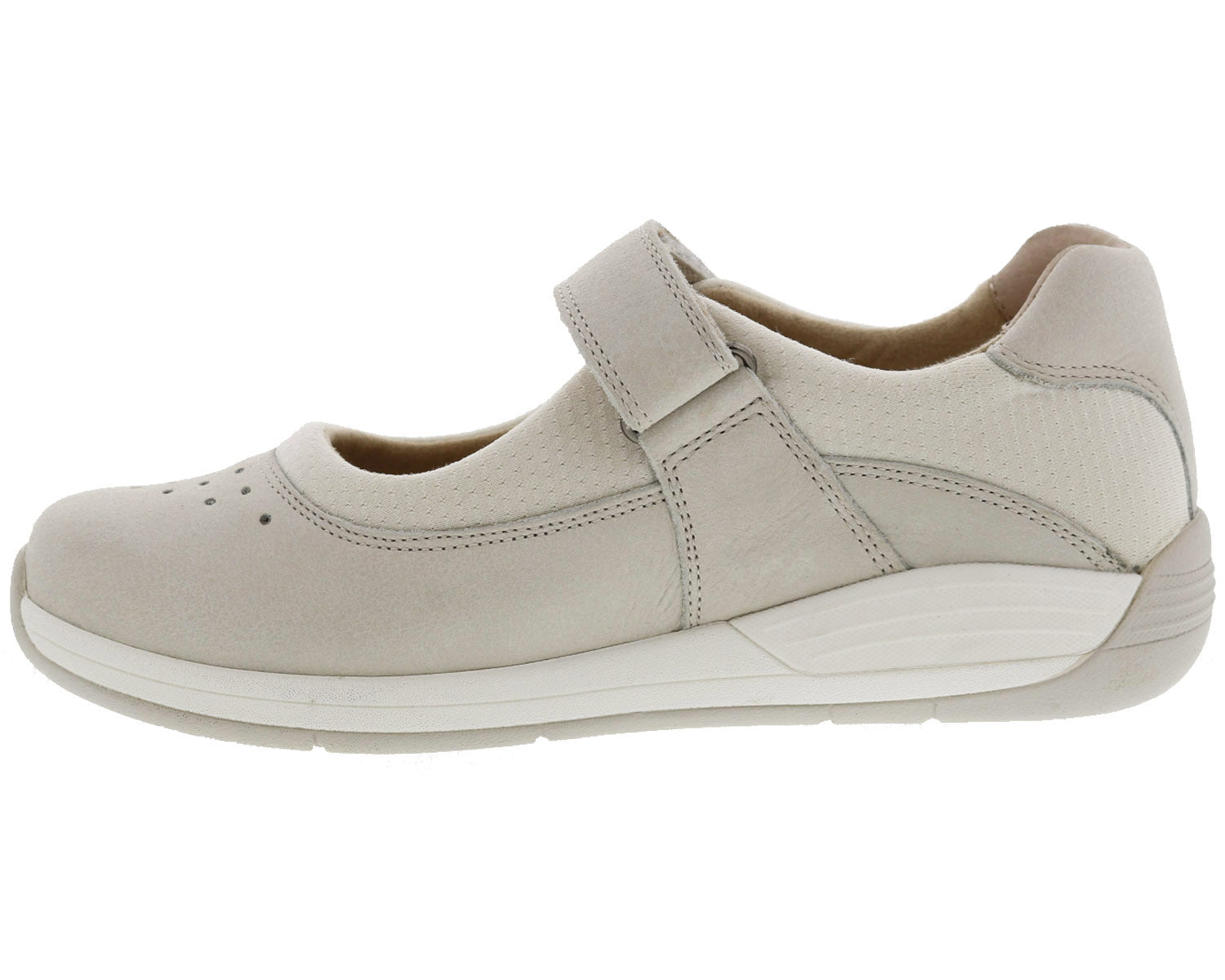 Drew Trust Women's Therapeutic Shoe - Ivory Leather - Inside View