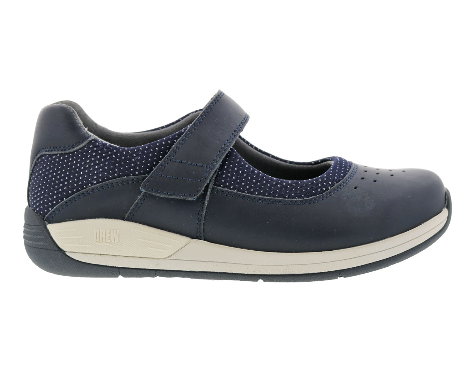 Drew Trust Women's Therapeutic Shoe - Navy Leather - Outside View