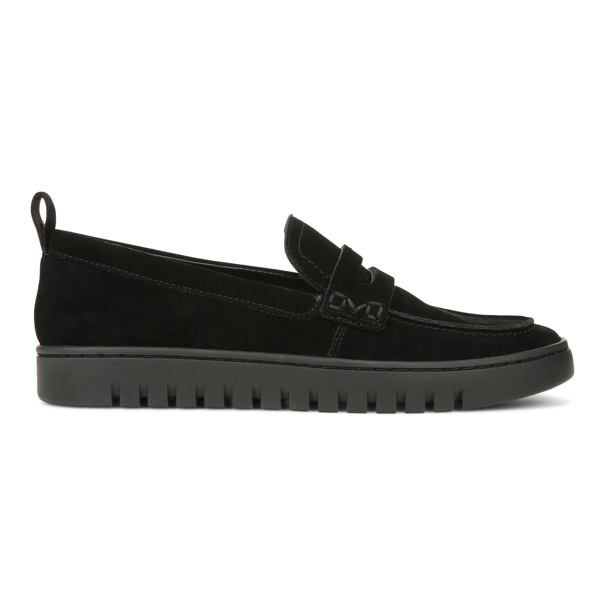 Vionic Uptown Women's Slip-On Loafer Moc Casual Shoes - Black Suede - Right side