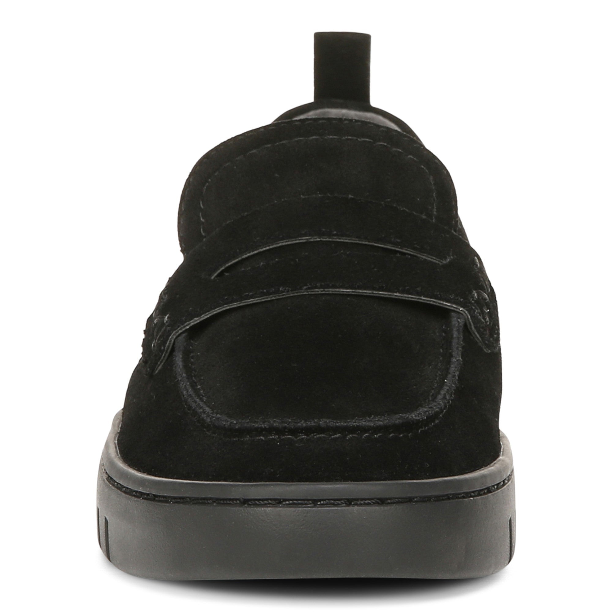 Vionic Uptown Women's Slip-On Loafer Moc Casual Shoes - Black Suede - Front
