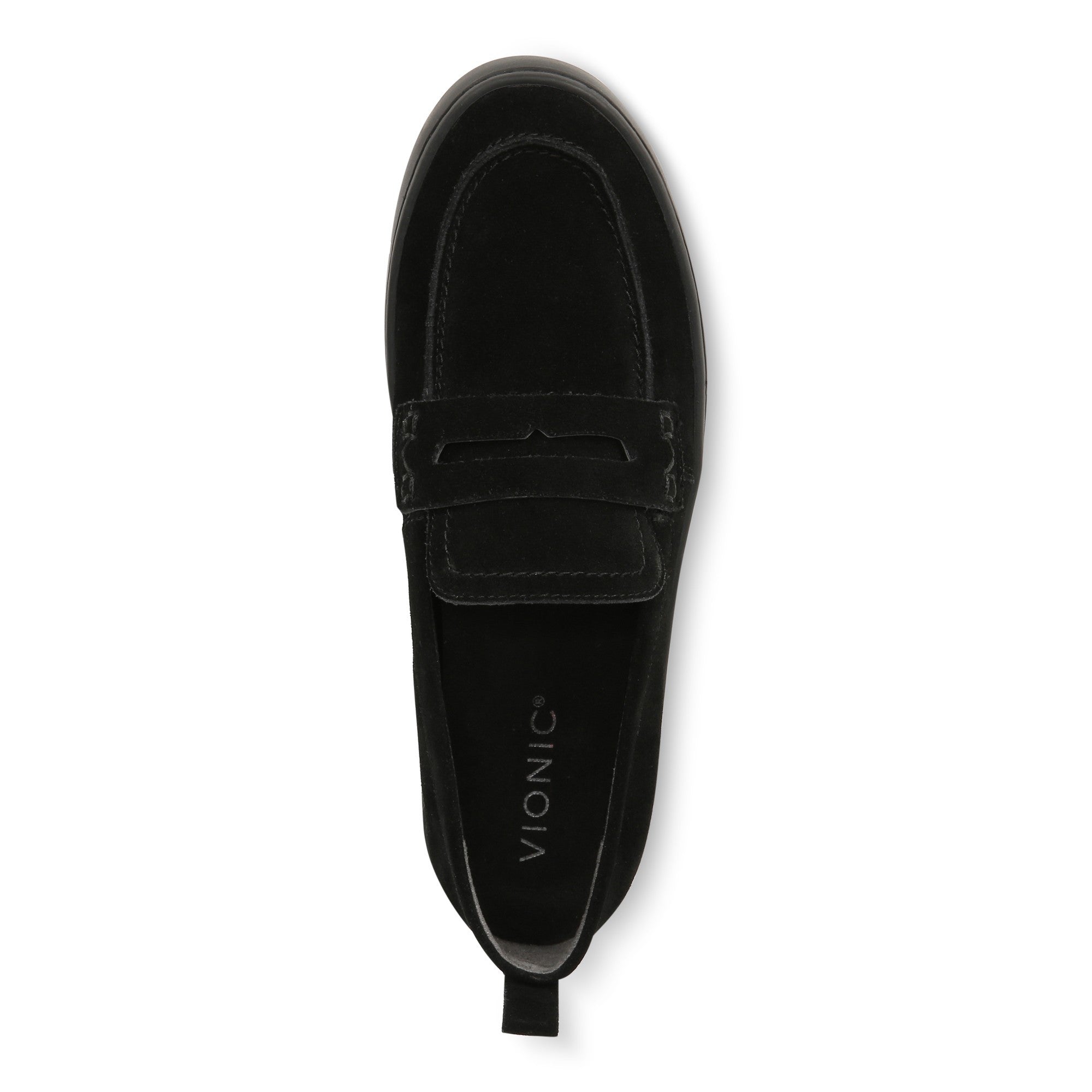 Vionic Uptown Women's Slip-On Loafer Moc Casual Shoes - Black Suede - Top