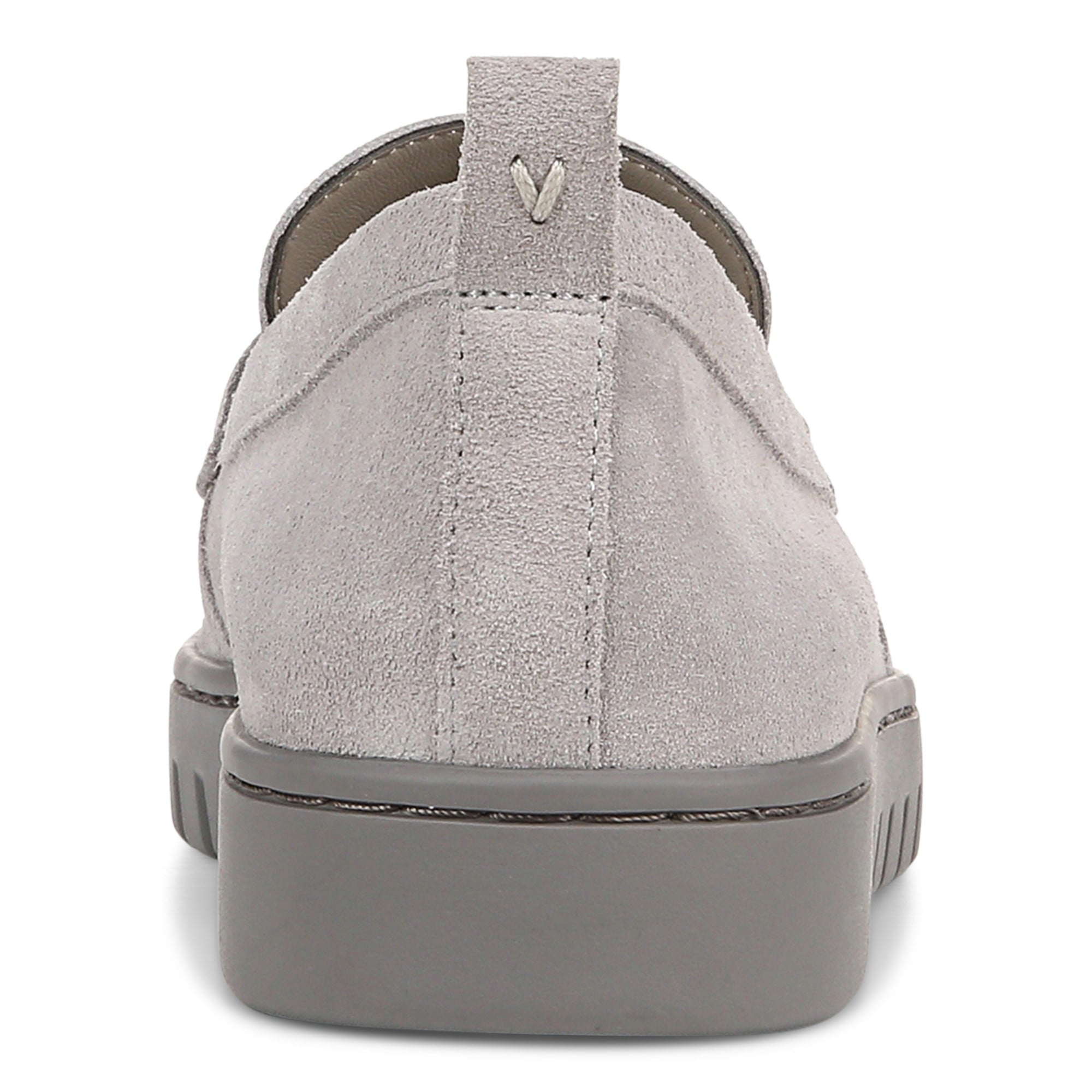 Vionic Uptown Women's Slip-On Loafer Moc Casual Shoes - Light Grey Suede - Back