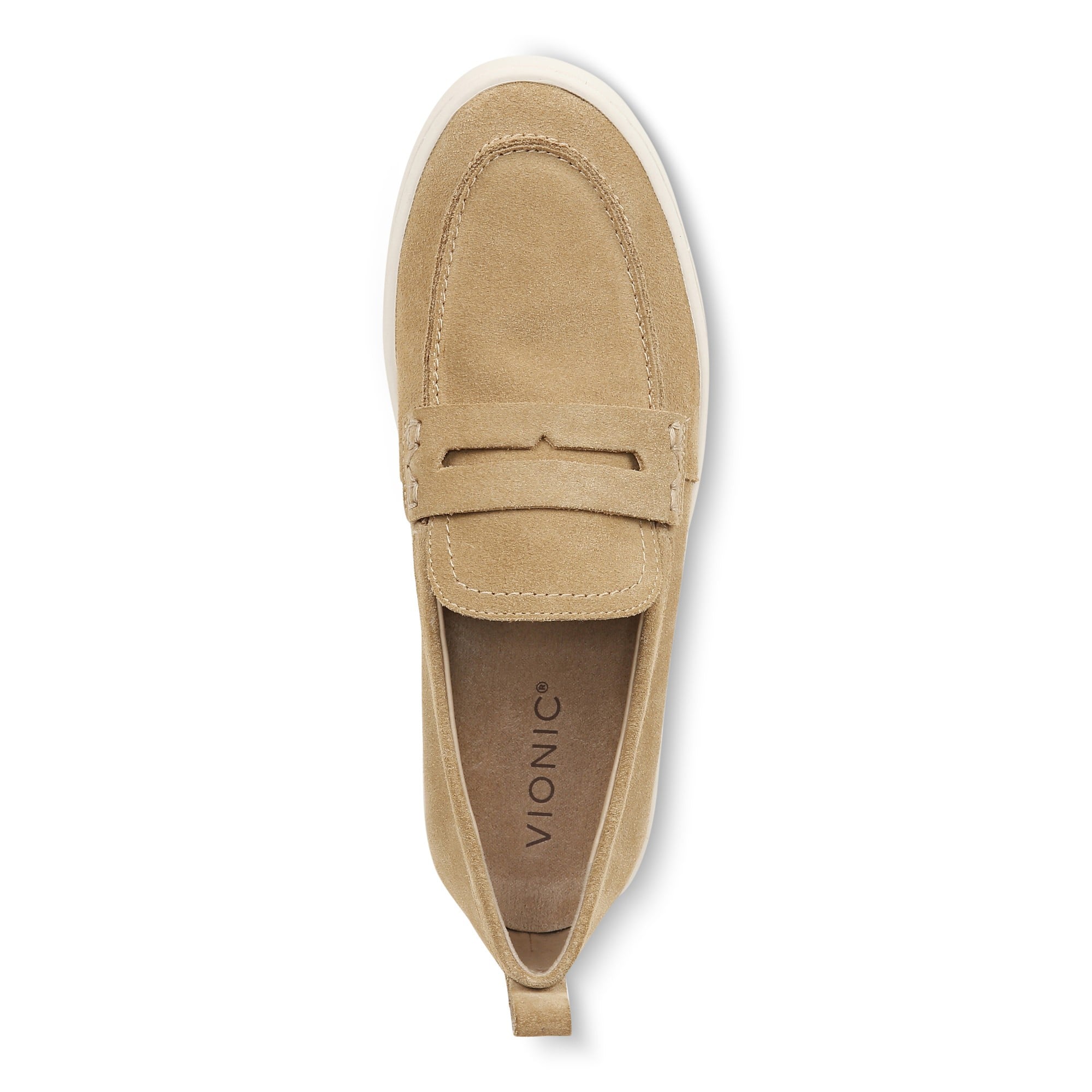 Vionic Uptown Women's Slip-On Loafer Moc Casual Shoes - Sand Suede - Top