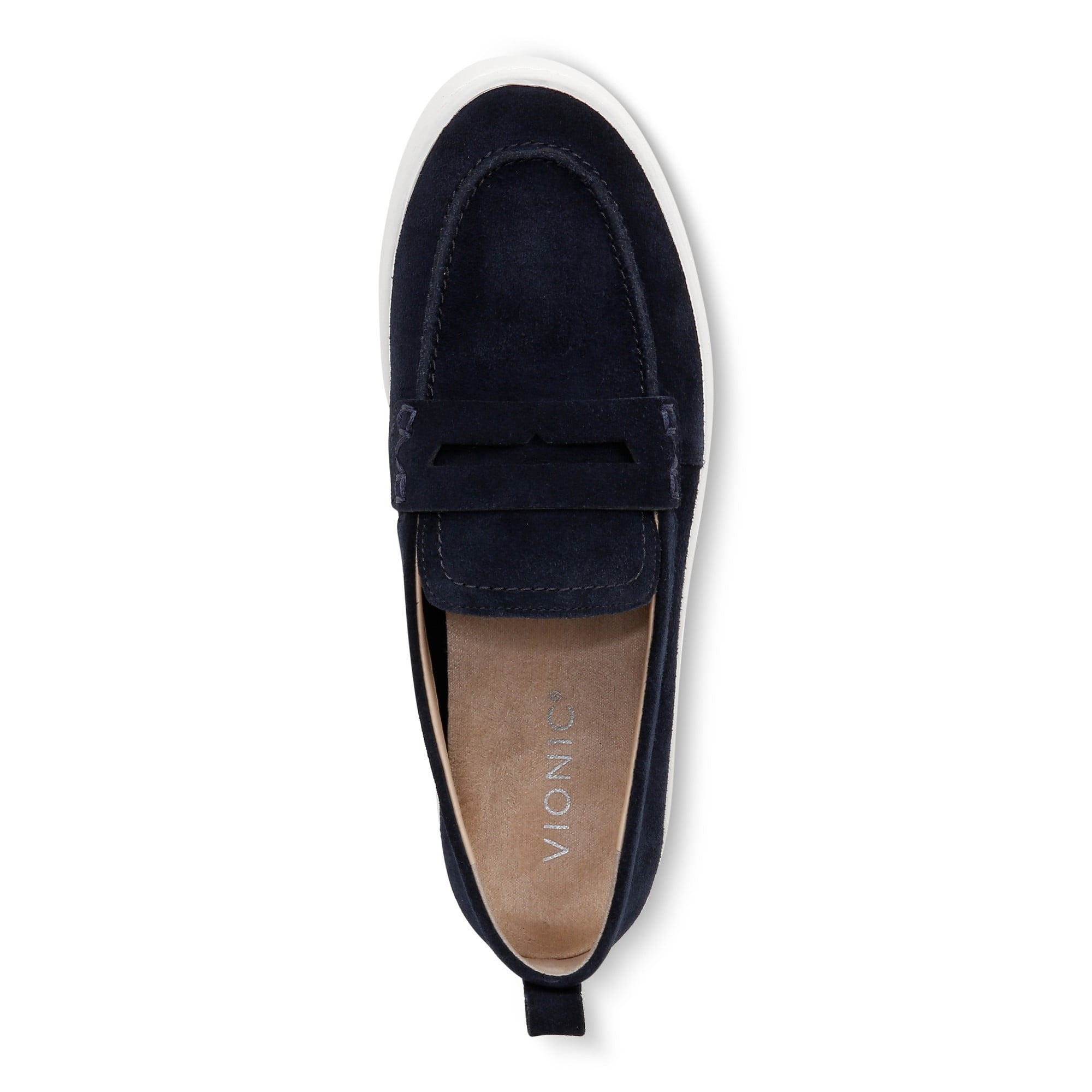 Vionic Uptown Women's Slip-On Loafer Moc Casual Shoes - Navy/ White - Top
