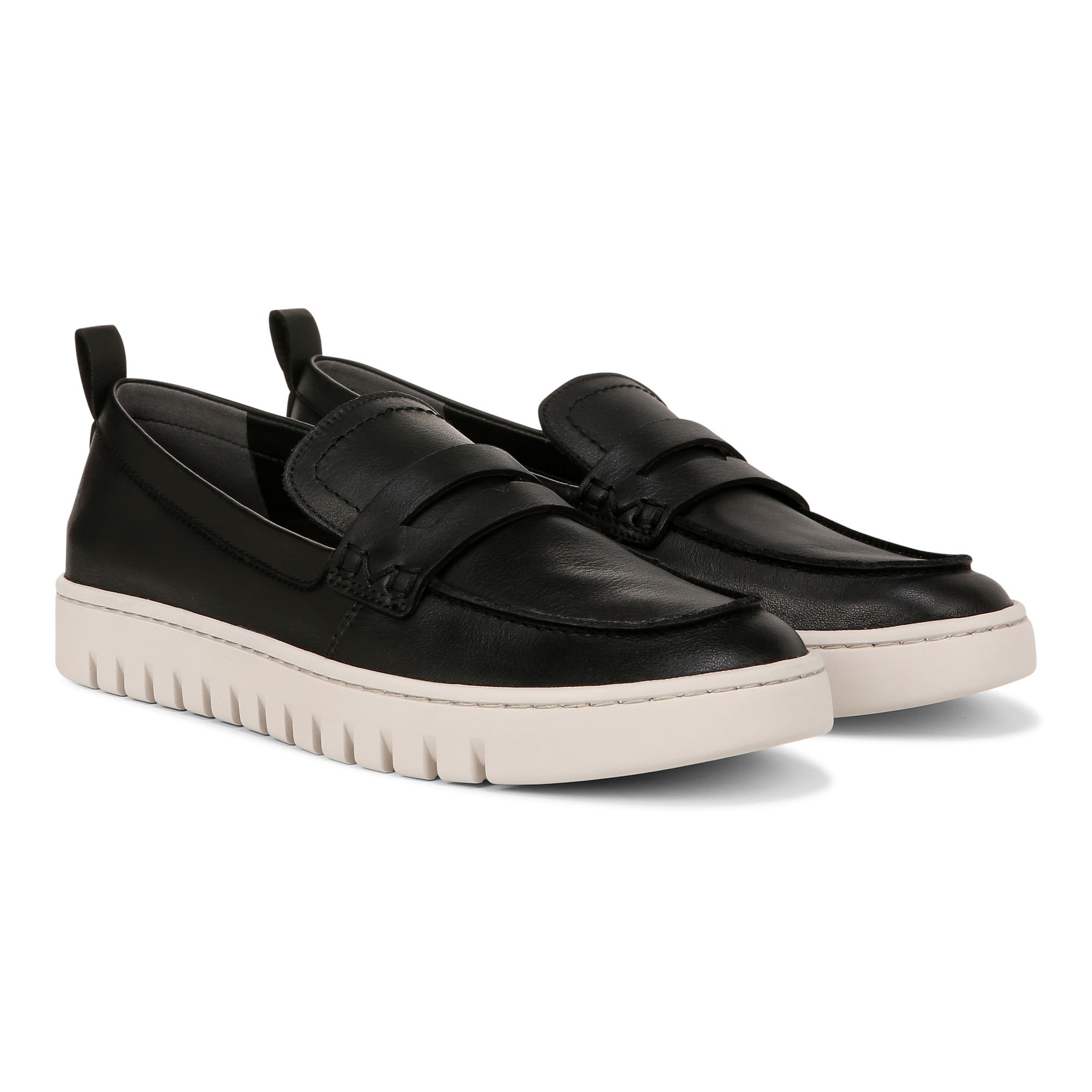 Vionic Uptown Women's Slip-On Loafer Moc Casual Shoes - Black Leather - Pair