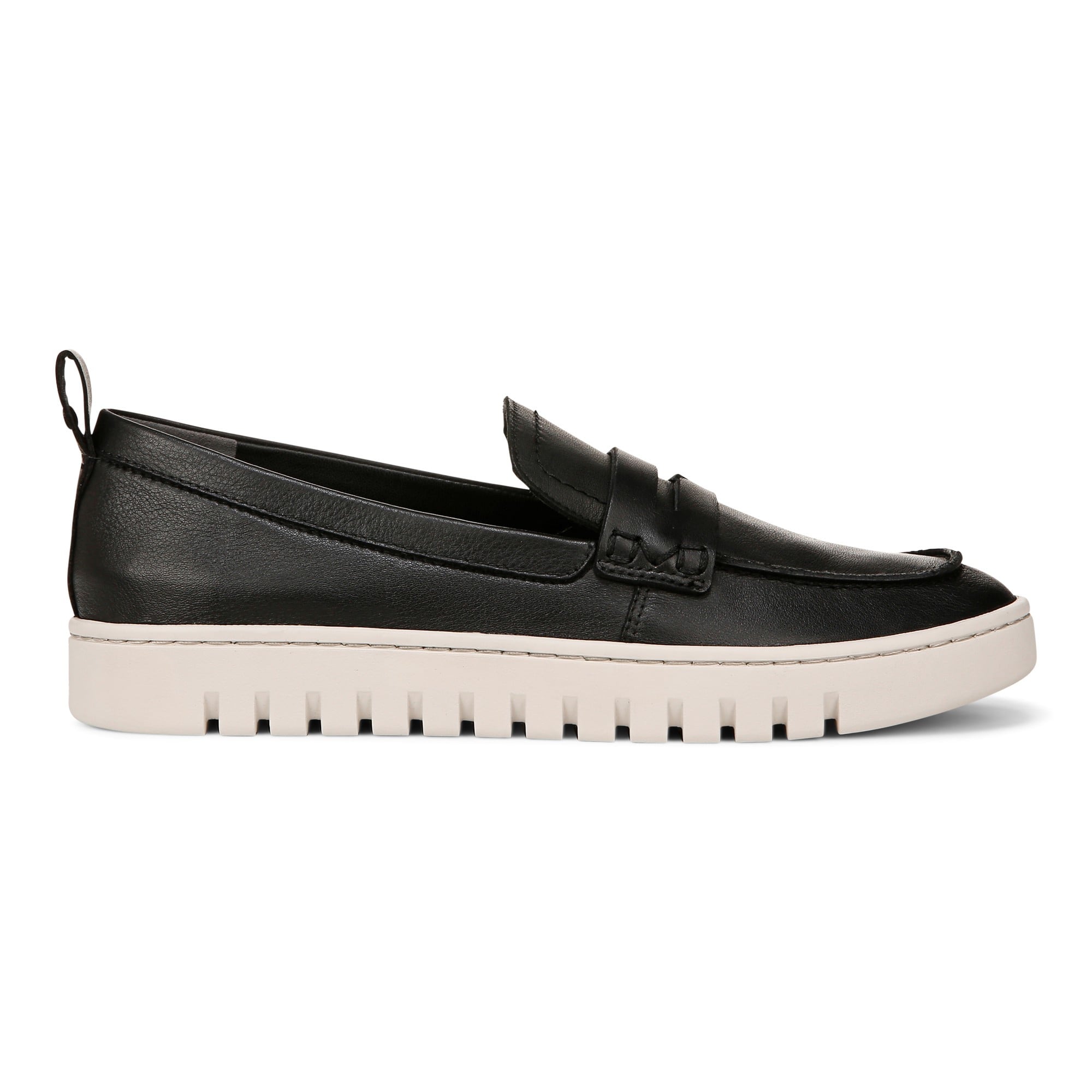Vionic Uptown Women's Slip-On Loafer Moc Casual Shoes - Black Leather - Right side