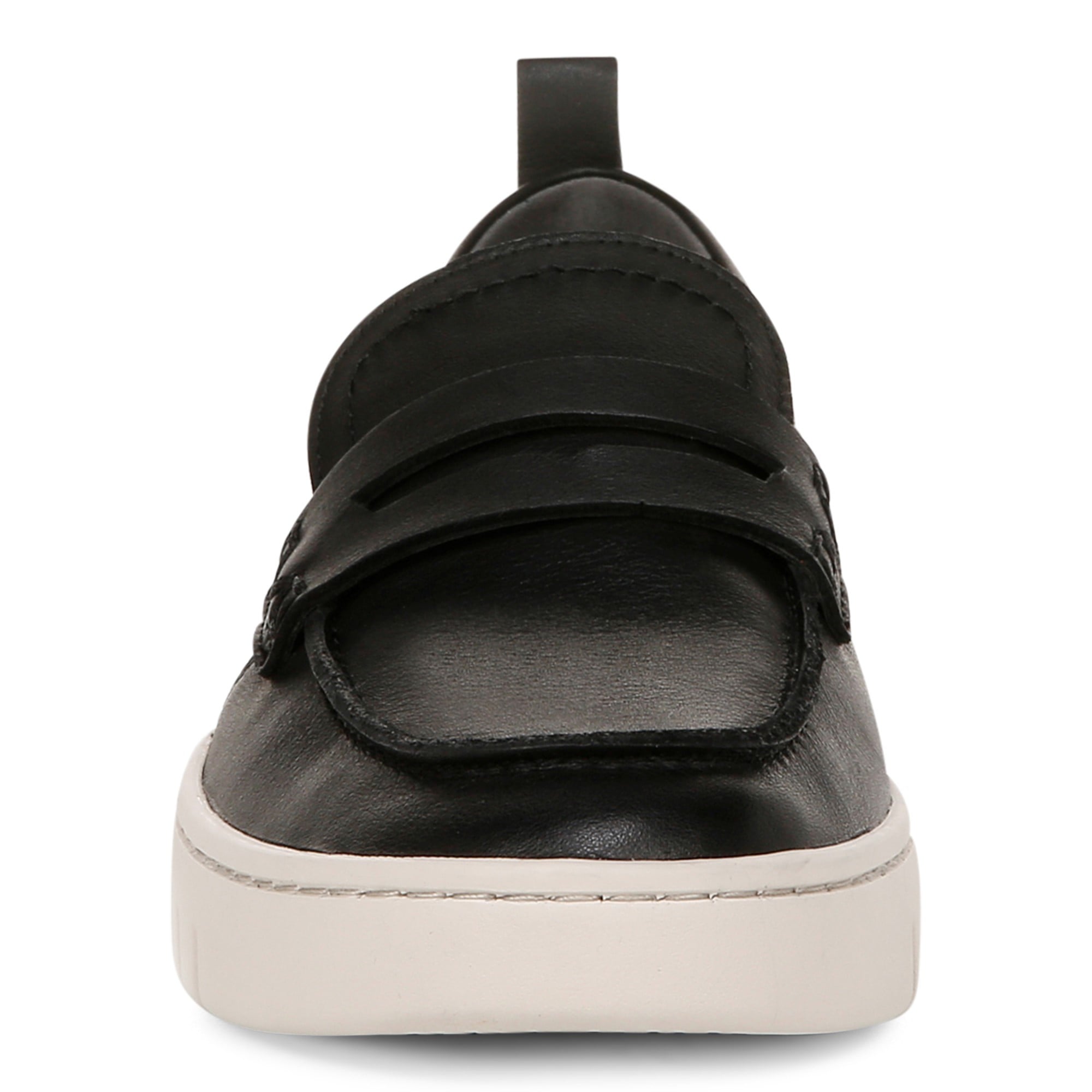 Vionic Uptown Women's Slip-On Loafer Moc Casual Shoes - Black Leather - Front