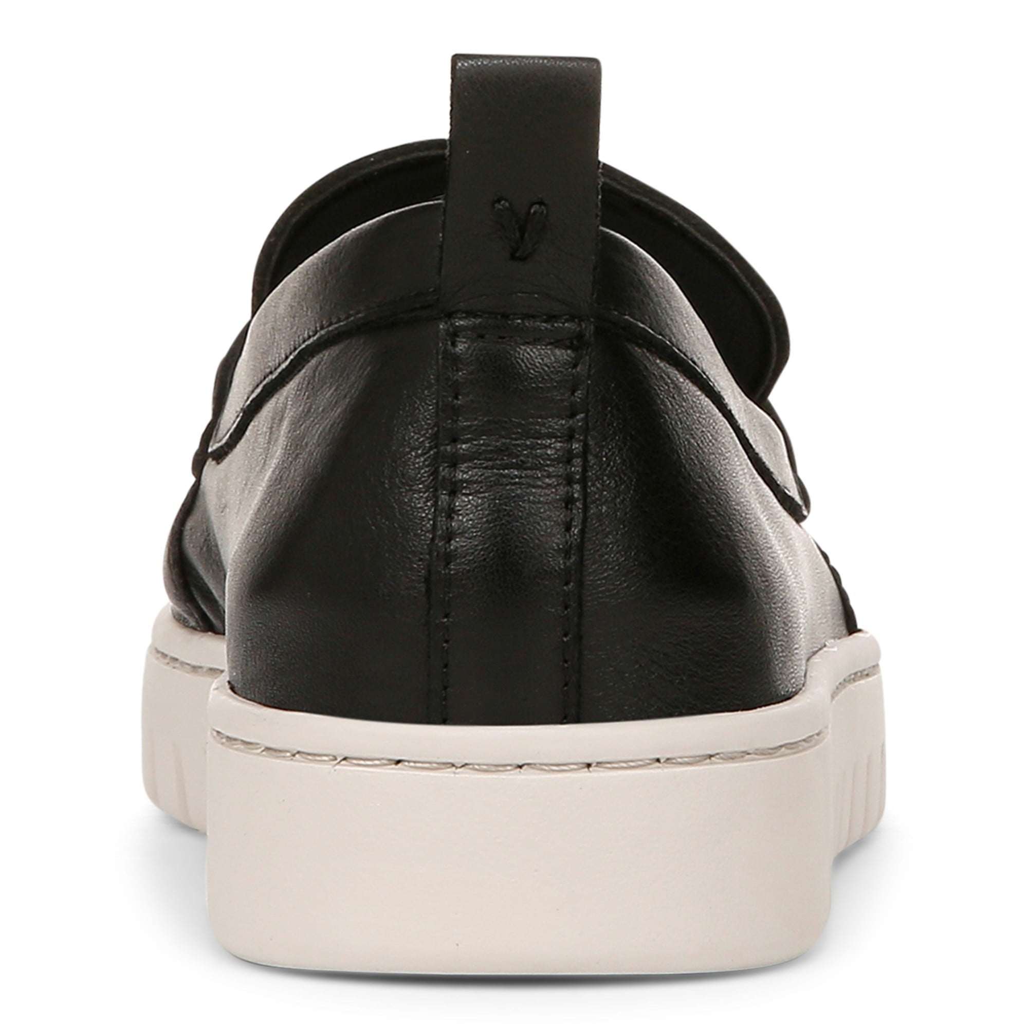 Vionic Uptown Women's Slip-On Loafer Moc Casual Shoes - Black Leather - Back