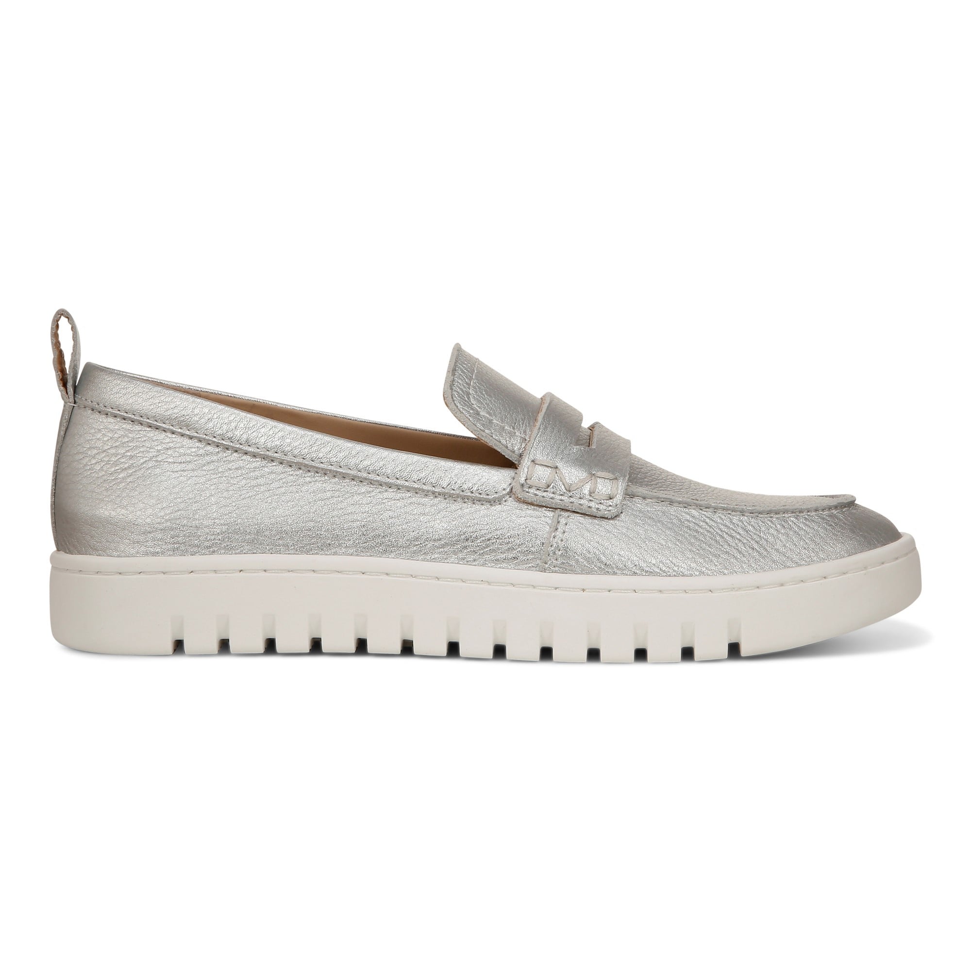 Vionic Uptown Women's Slip-On Loafer Moc Casual Shoes - Silver Metallic - Right side