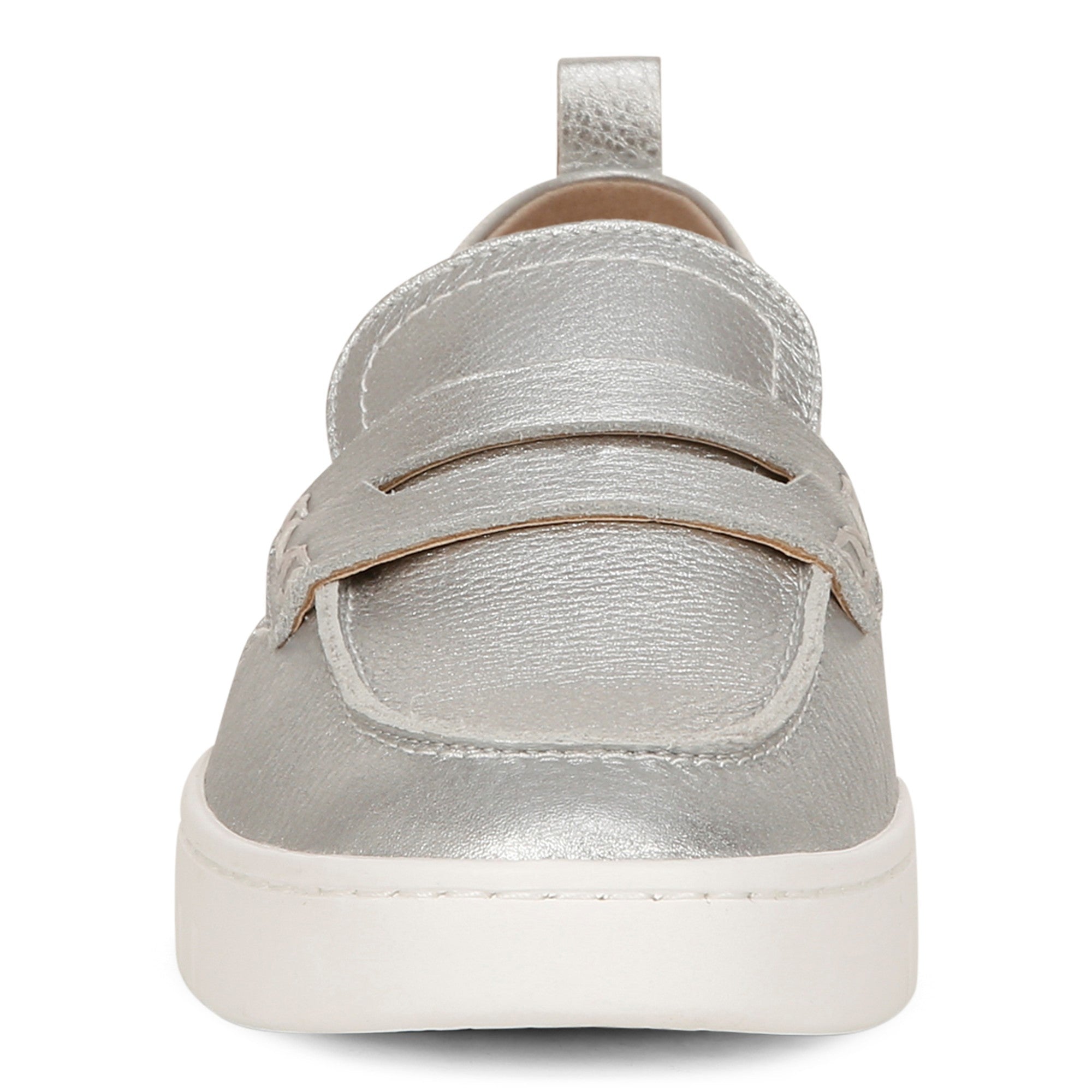 Vionic Uptown Women's Slip-On Loafer Moc Casual Shoes - Silver Metallic - Front