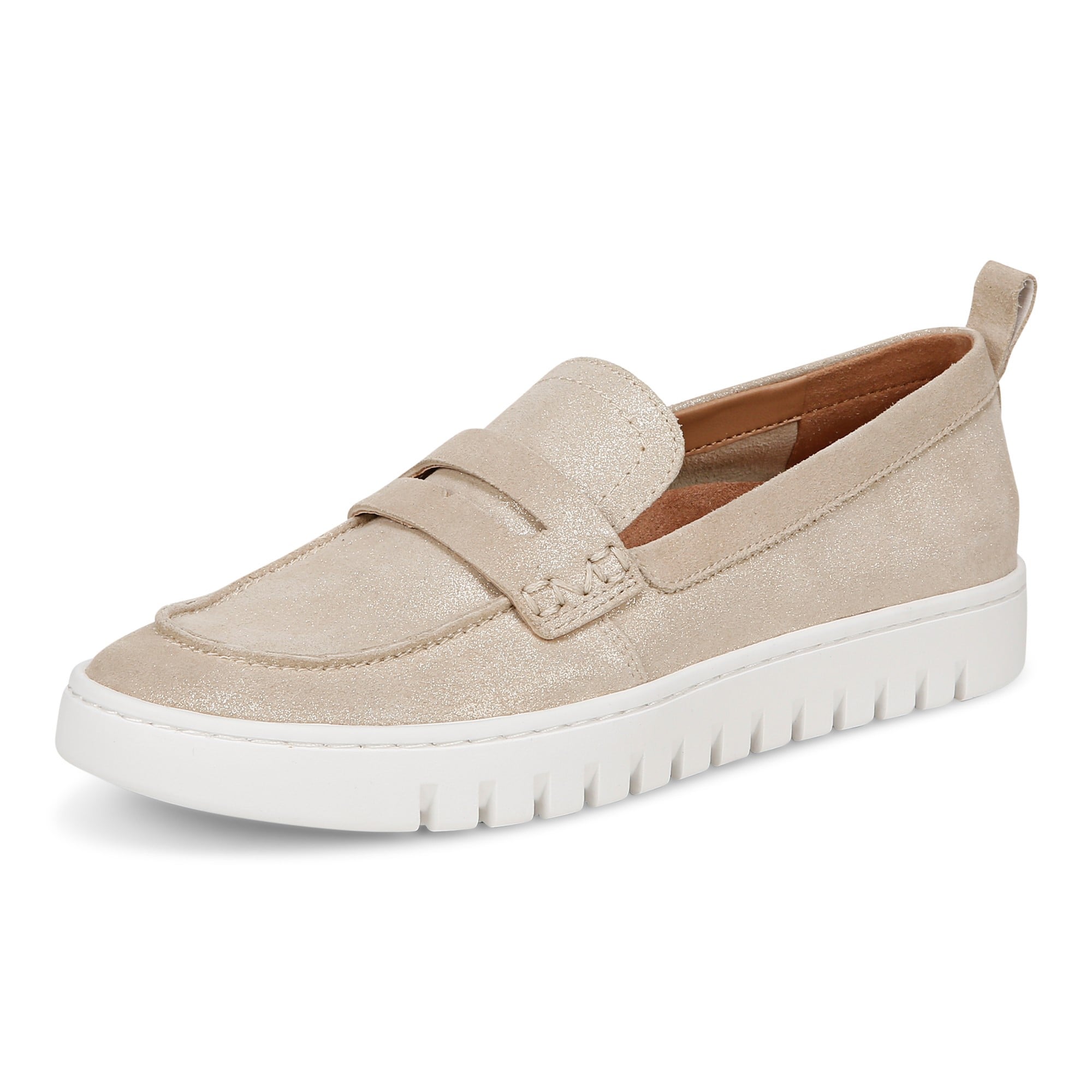 Vionic Uptown Women's Slip-On Loafer Moc Casual Shoes - Gold Metallic - Left angle