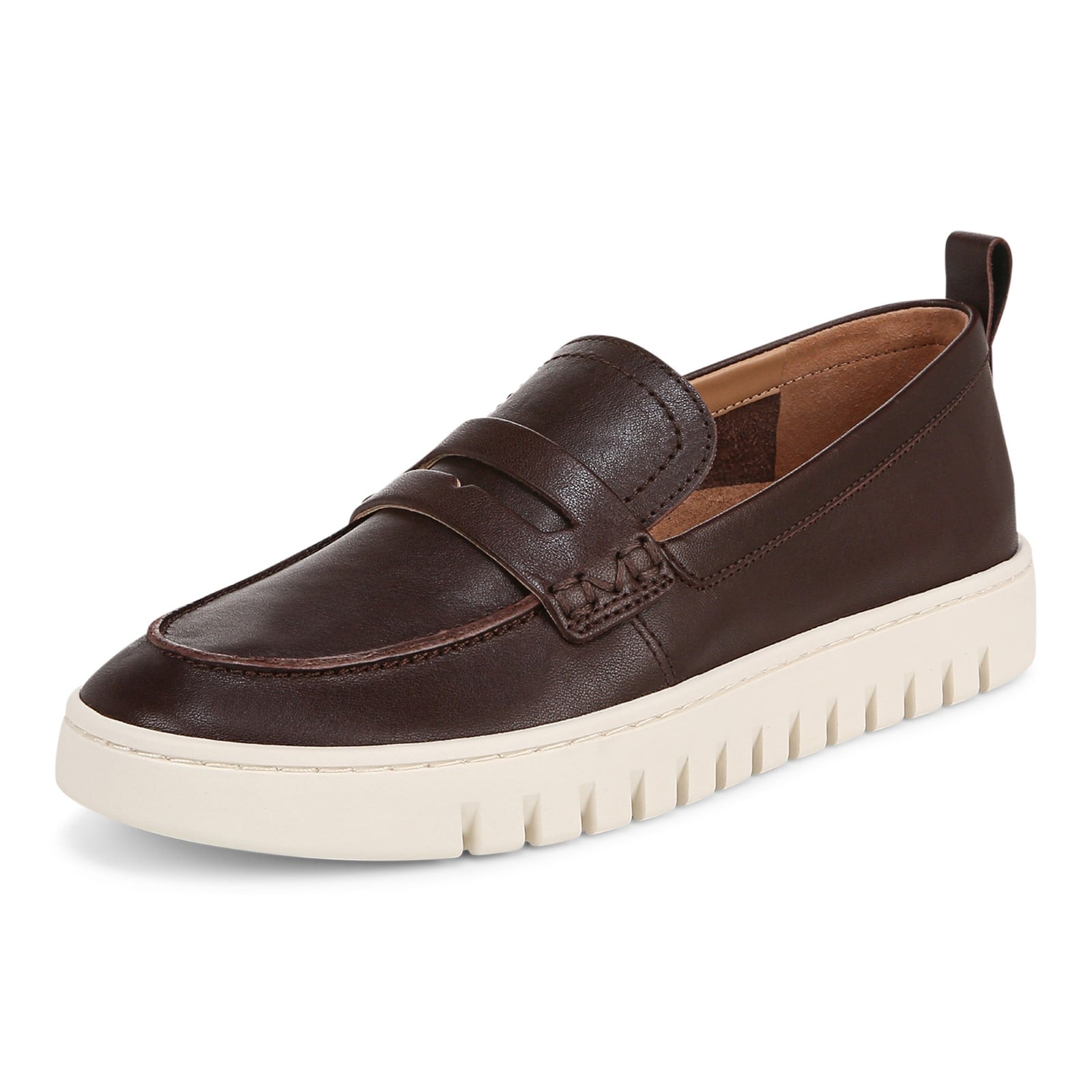 Vionic Uptown Women's Slip-On Loafer Moc Casual Shoes - Dark Brown - Left angle