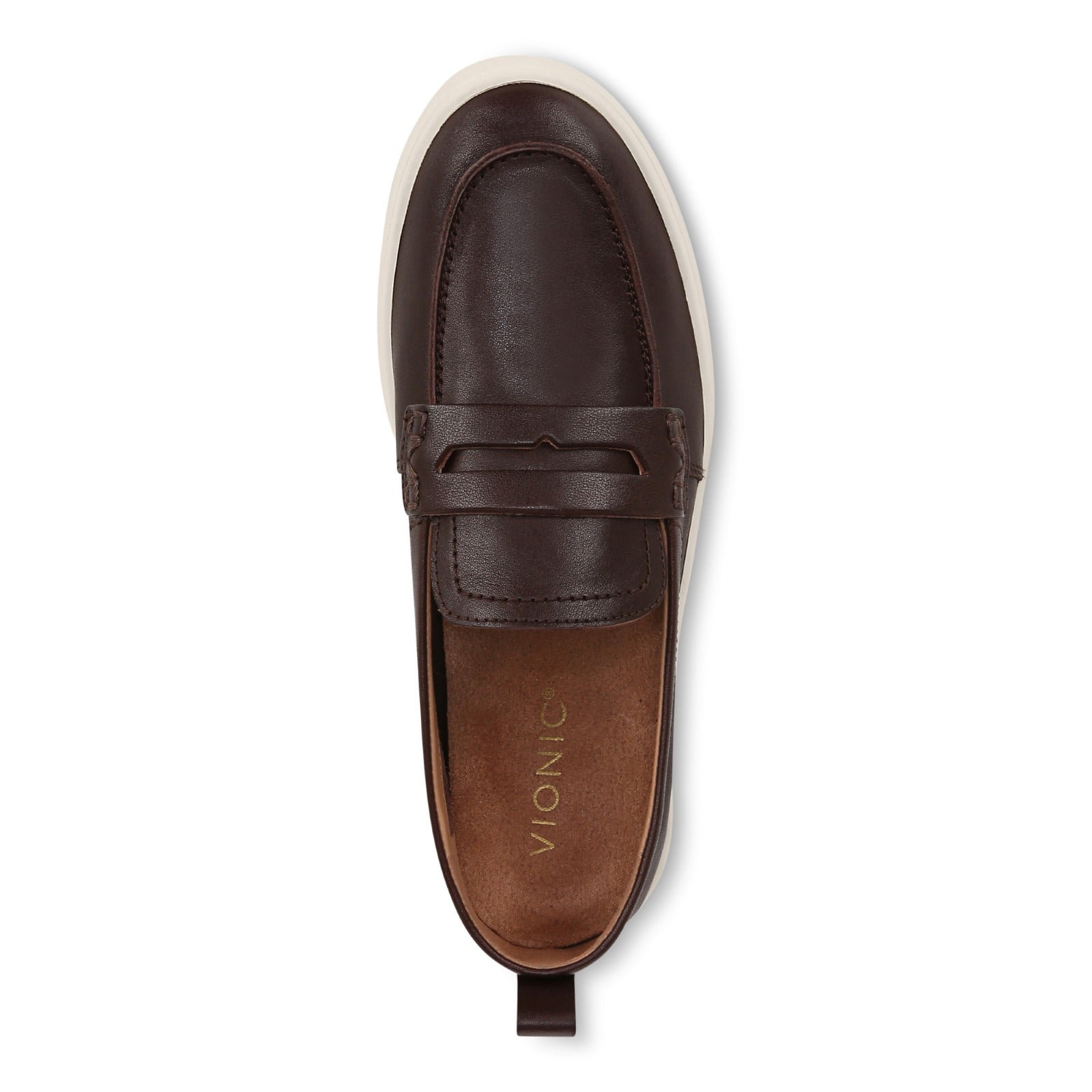 Vionic Uptown Women's Slip-On Loafer Moc Casual Shoes - Dark Brown - Top
