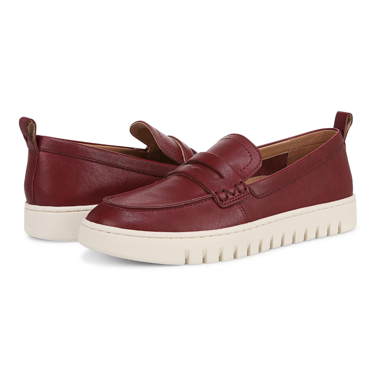 Vionic Uptown Women's Slip-On Loafer Moc Casual Shoes - Syrah - pair left angle