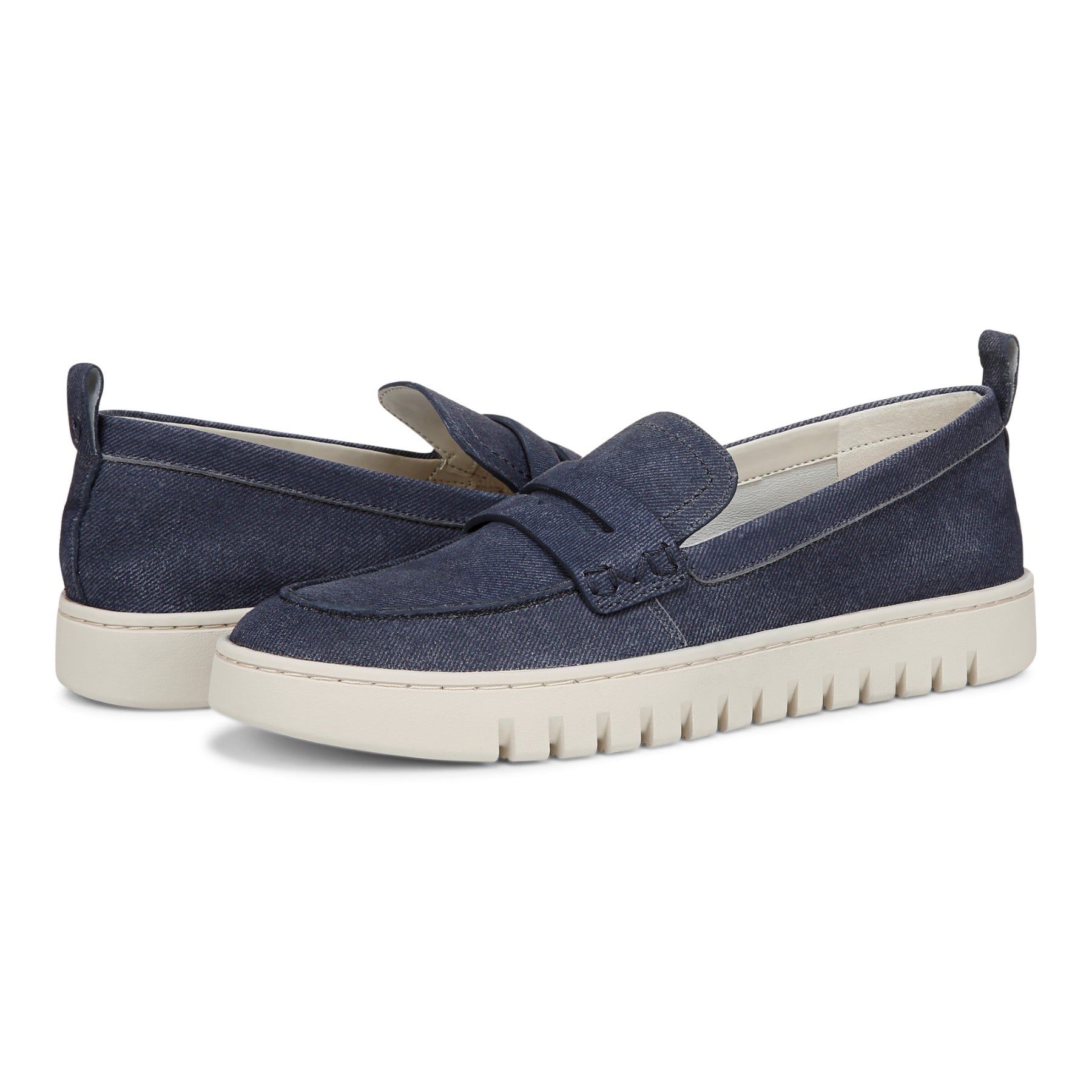 Vionic Uptown Women's Slip-On Loafer Moc Casual Shoes - Dark Denim - pair left angle