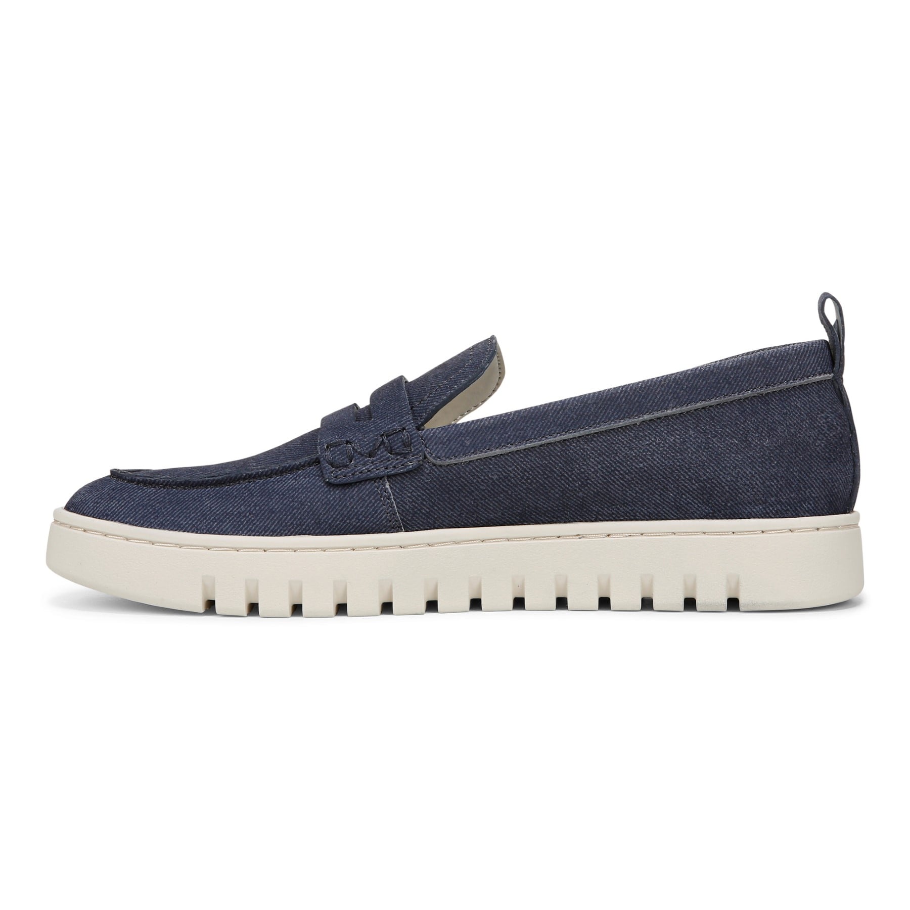 Vionic Uptown Women's Slip-On Loafer Moc Casual Shoes - Dark Denim - Left Side