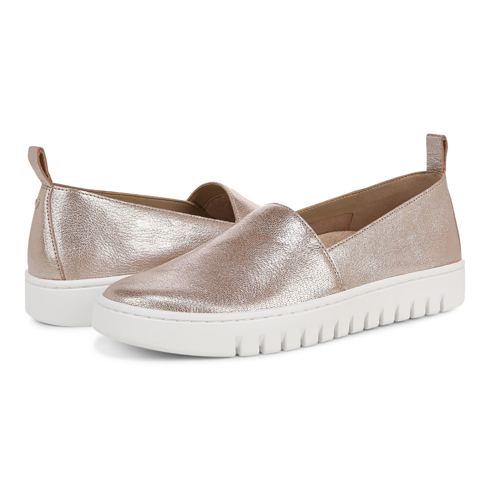 Vionic Uptown A-lin womens Slip On/Loafer/Moc Shoe - Champagne - pair left angle