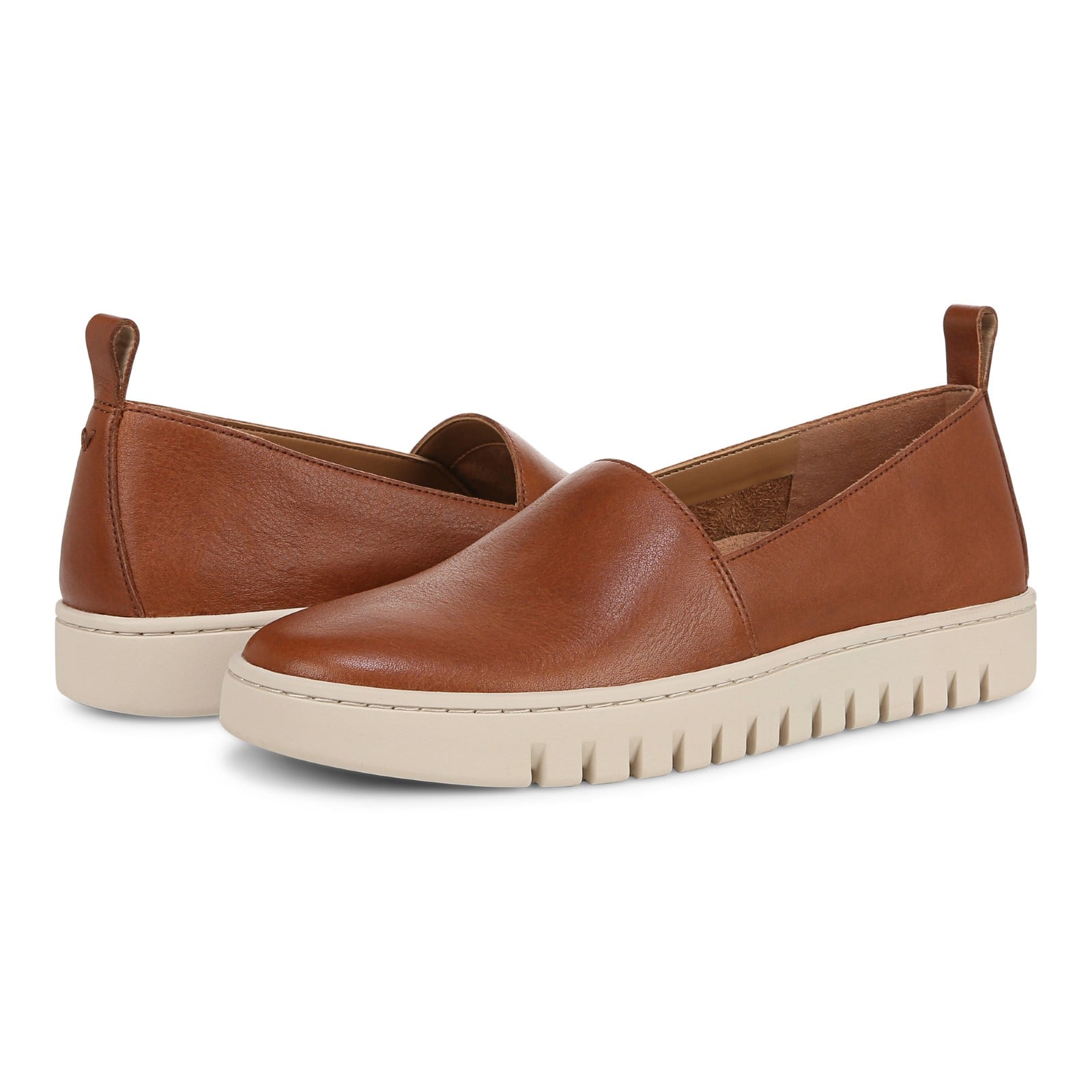 Vionic Uptown A-lin womens Slip On/Loafer/Moc Shoe - Tan - pair left angle