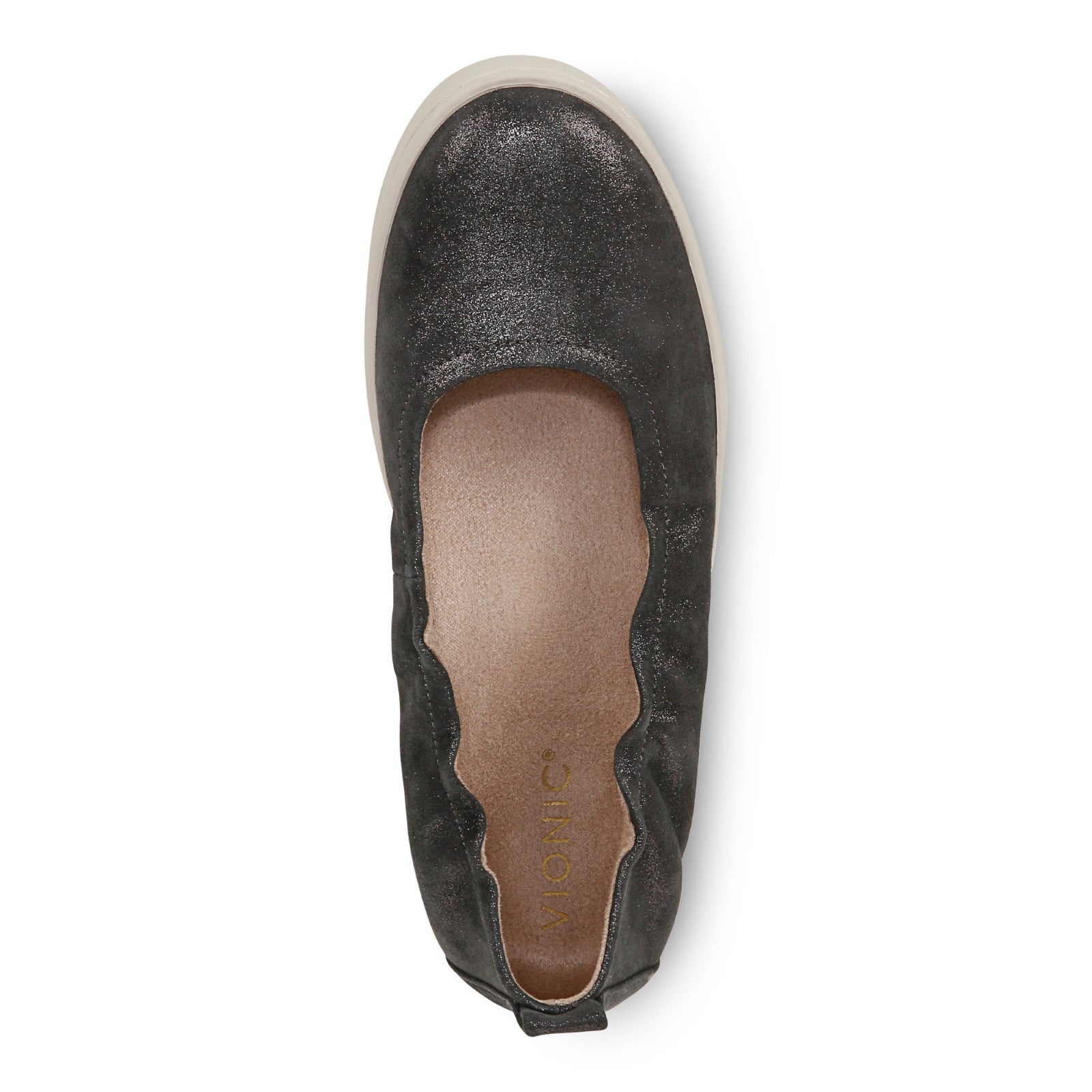 Vionic Uptown Balle womens Slip On/Loafer/Moc Shoe - Polluted Silver - Top