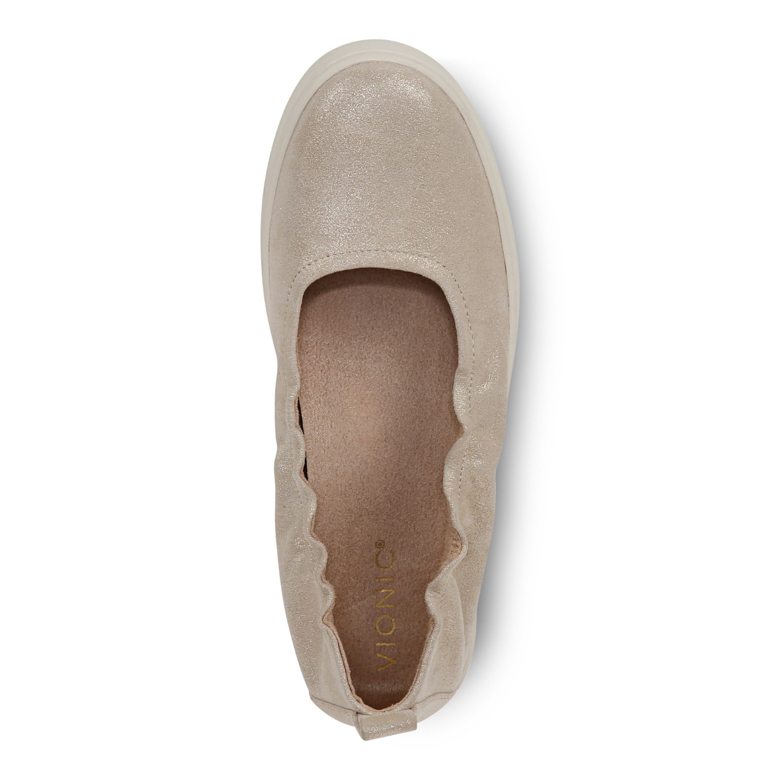 Vionic Uptown Balle womens Slip On/Loafer/Moc Shoe - Soft Gold - Top