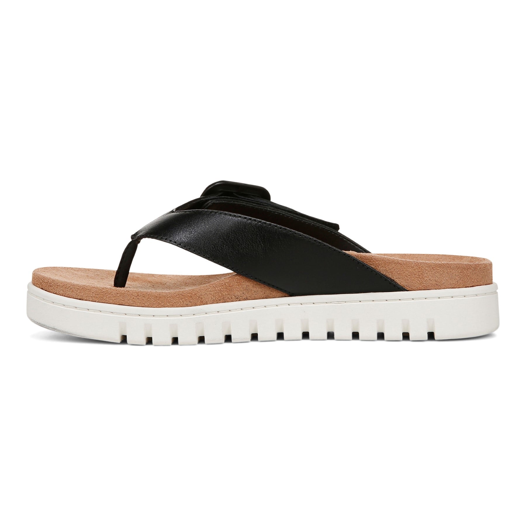 Vionic Uptown Marin Women's Platform Thong Sandal - Black - Left Side