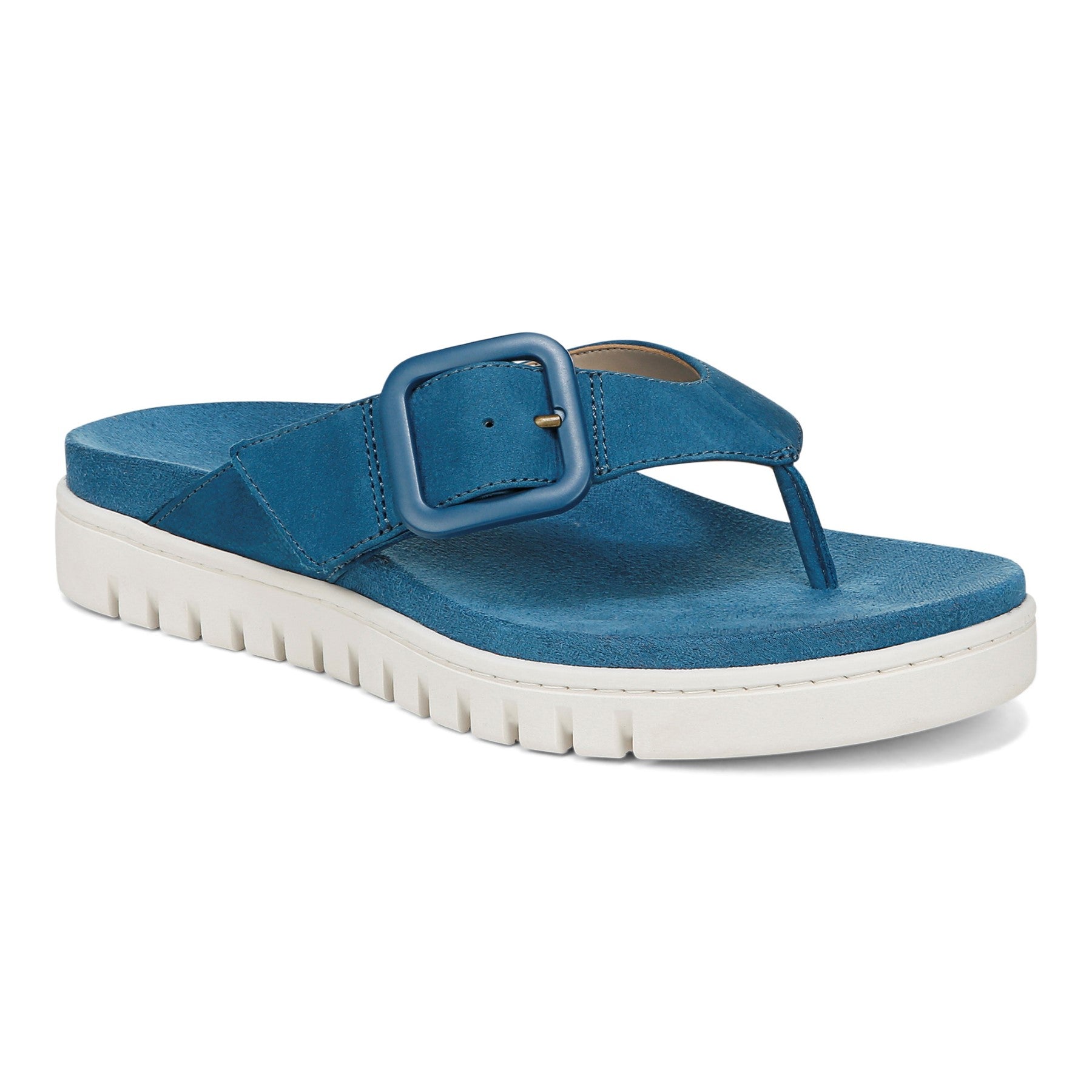 Vionic Uptown Marin Women's Platform Thong Sandal - Celestial Teal - Angle main