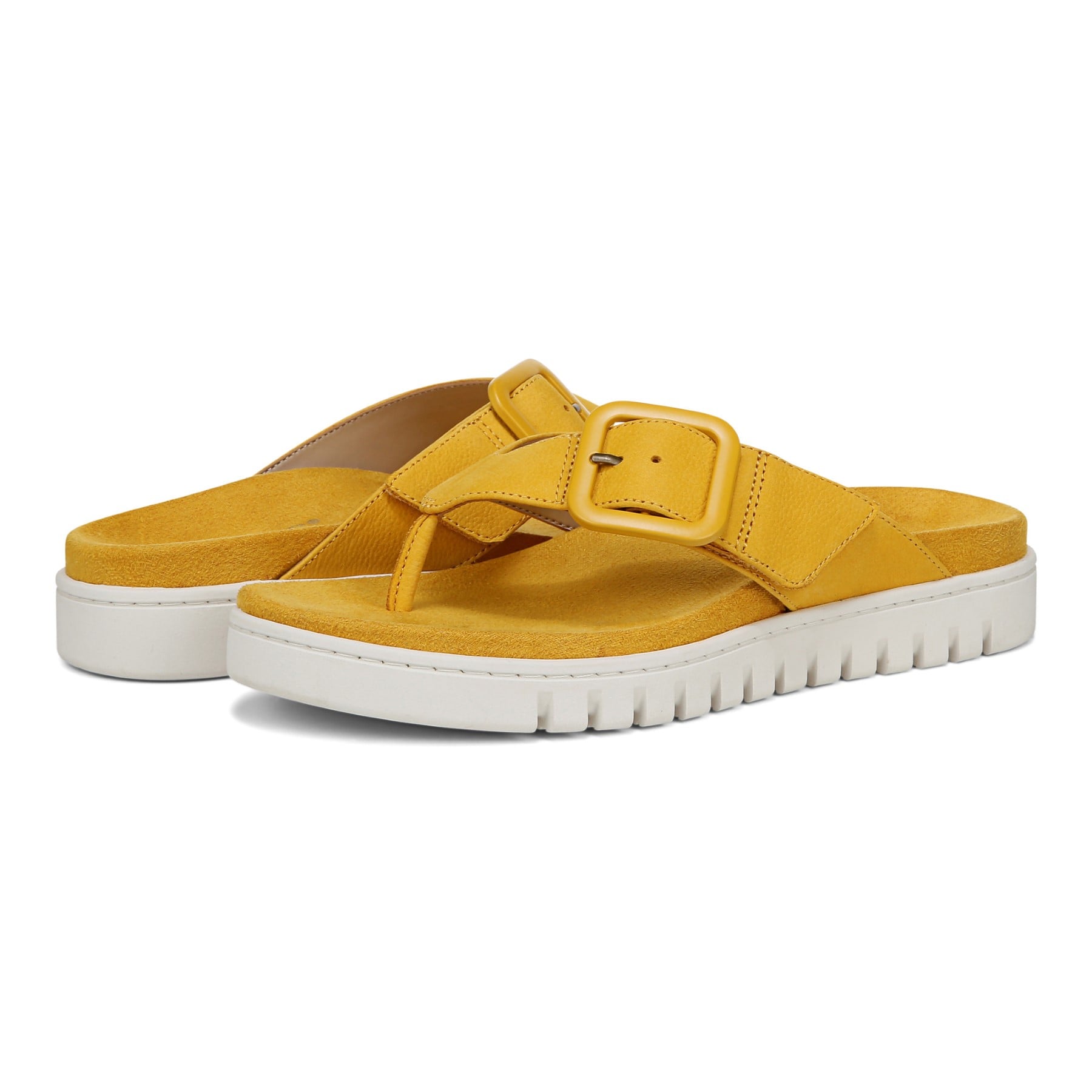 Vionic Uptown Marin Women's Platform Thong Sandal - Daffodil - pair left angle