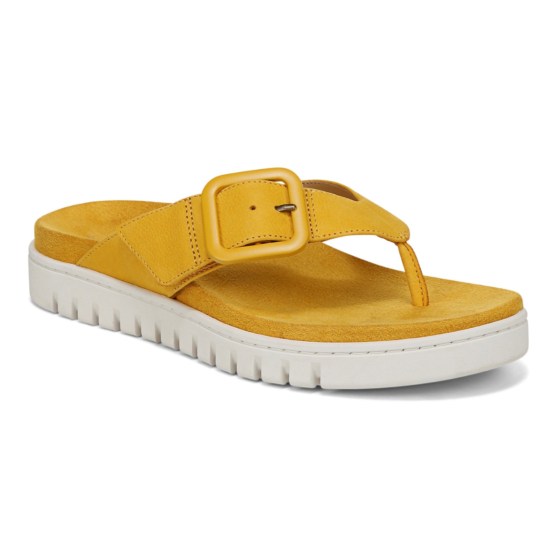 Vionic Uptown Marin Women's Orthotic Platform Thong Sandal in Daffodil