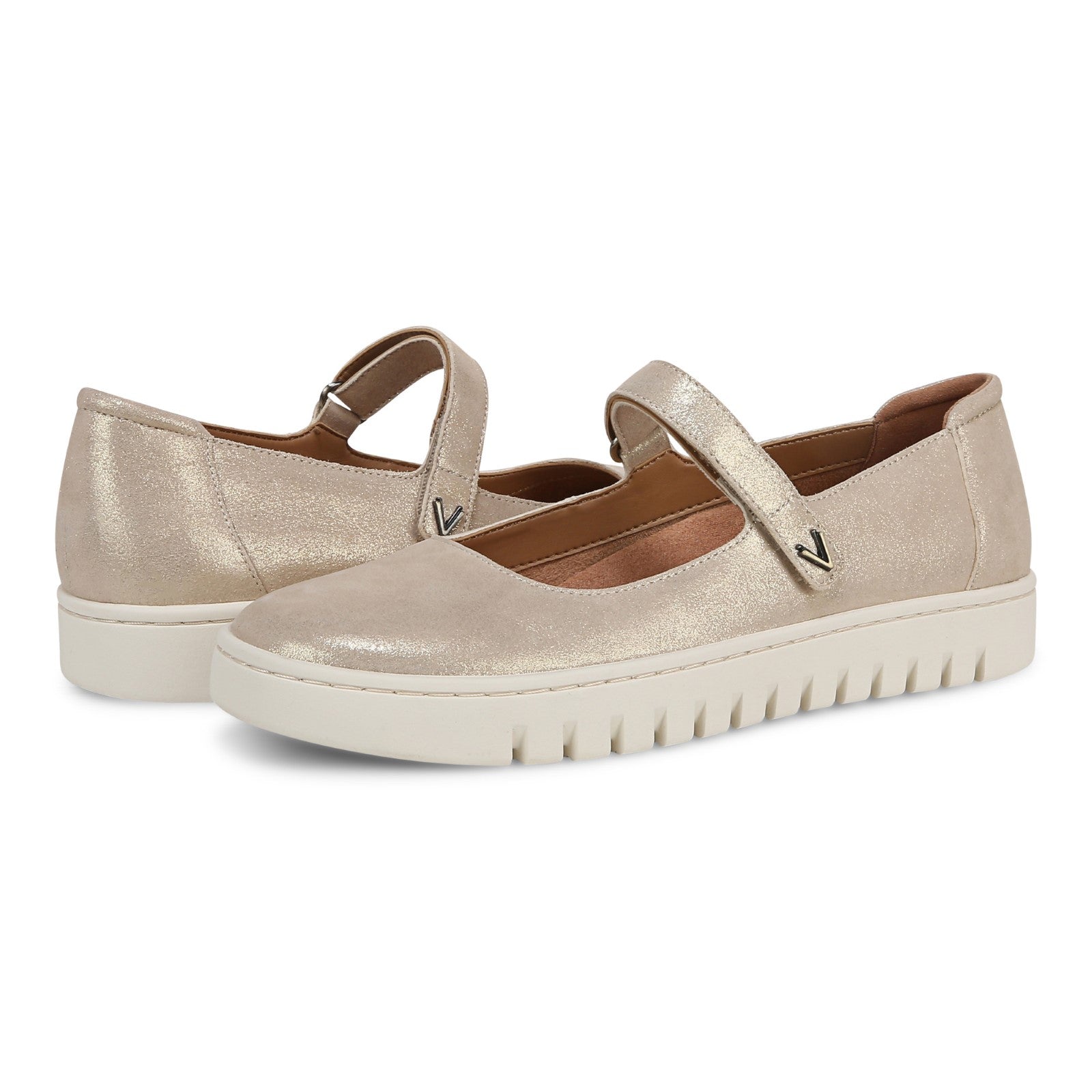 Vionic Uptown Maryj womens Mary Jane Shoe - Gold - pair left angle