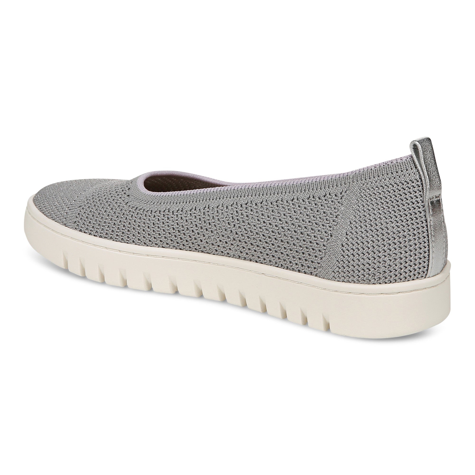 Vionic Uptown Skimmer Women's Knit Slip-On Comfort Shoe - Light Grey - Back angle