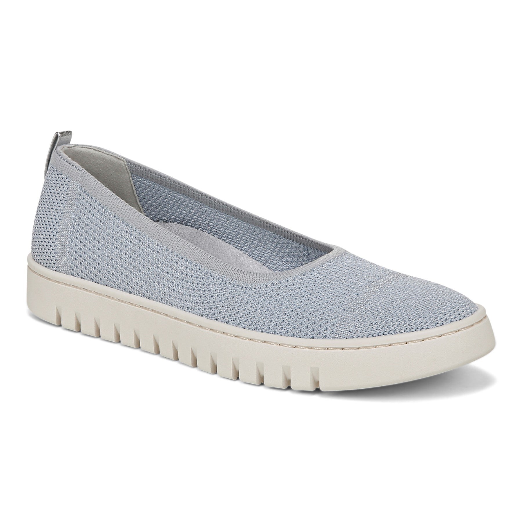 Vionic Uptown Skimmer Women's Knit Slip-On Comfort Shoe - Blue Mist/silver - Angle main