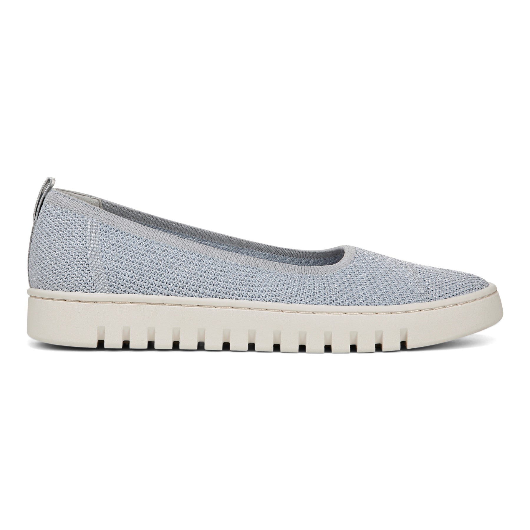 Vionic Uptown Skimmer Women's Knit Slip-On Comfort Shoe - Blue Mist/silver - Right side