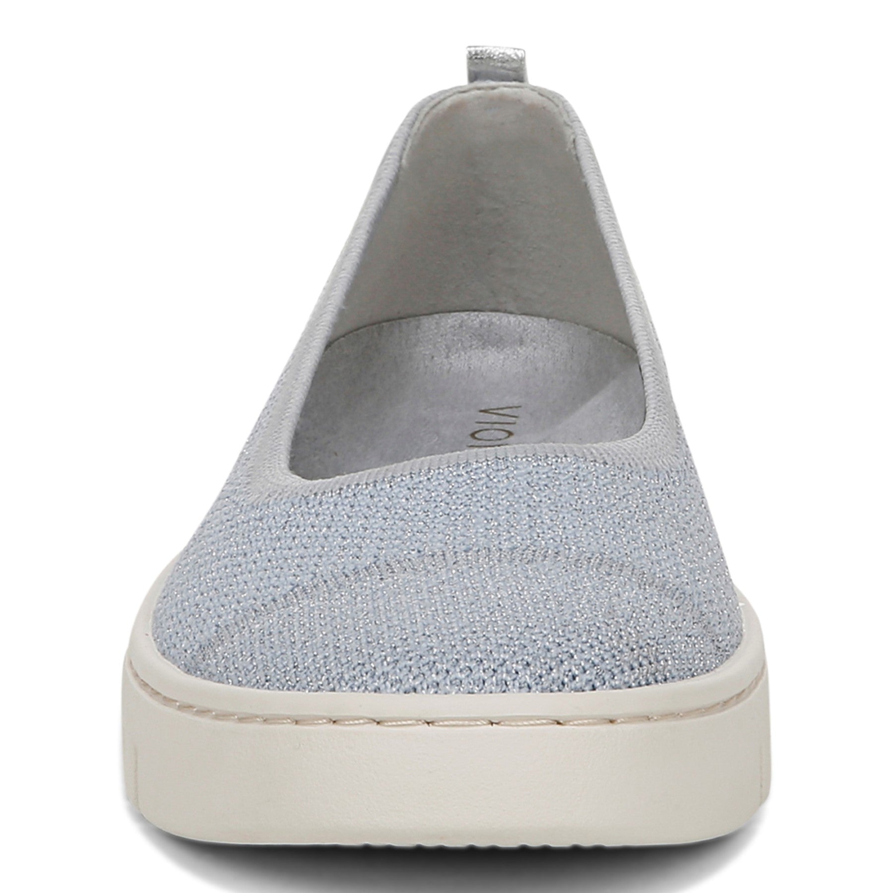 Vionic Uptown Skimmer Women's Knit Slip-On Comfort Shoe - Blue Mist/silver - Front