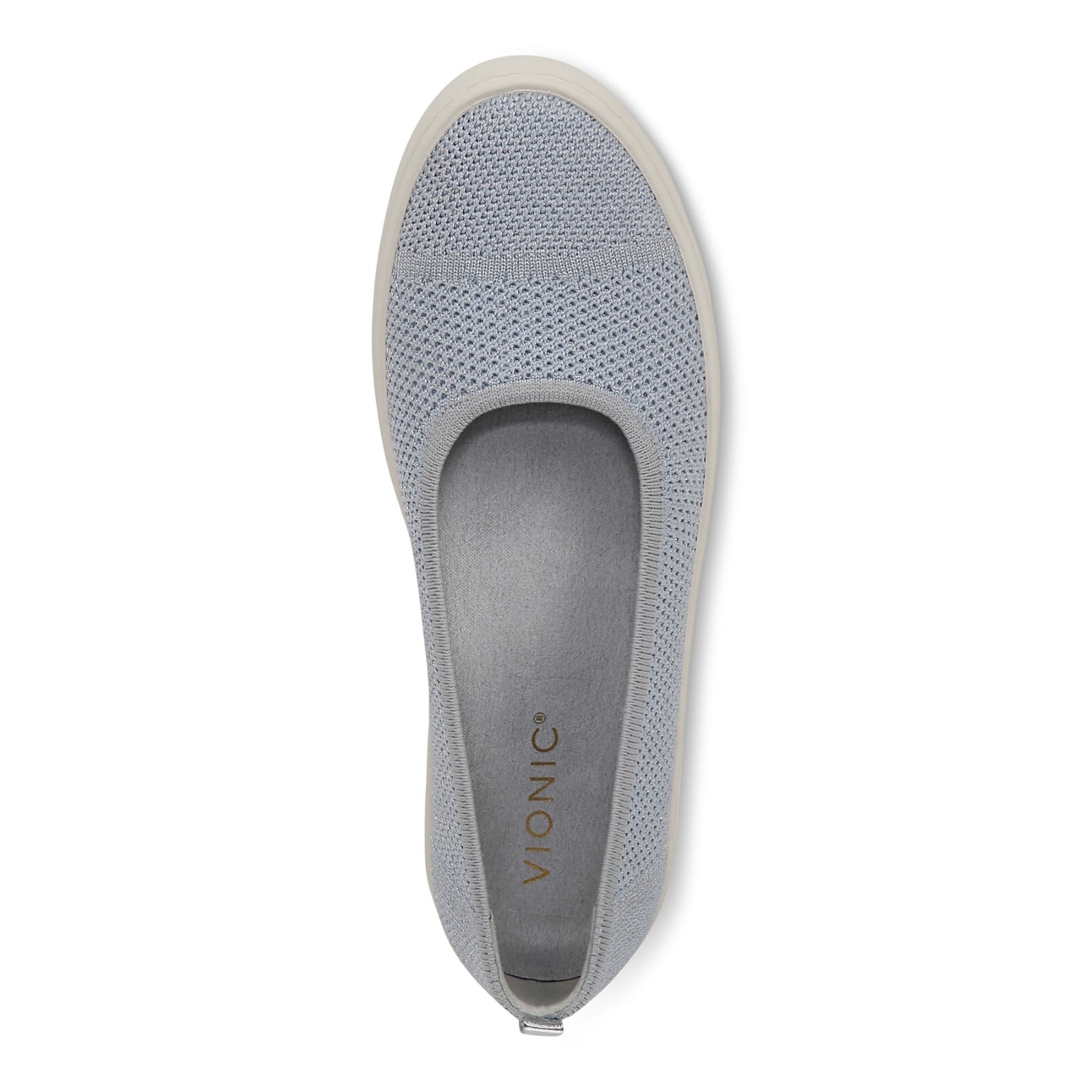 Vionic Uptown Skimmer Women's Knit Slip-On Comfort Shoe - Blue Mist/silver - Top