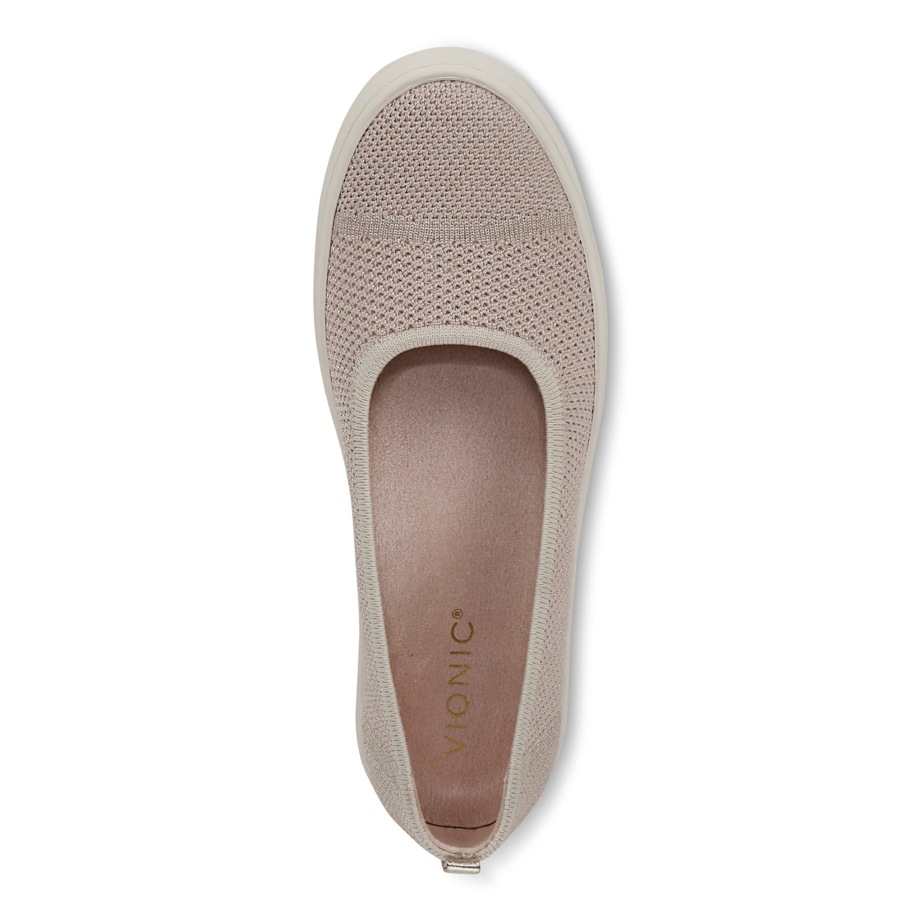 Vionic Uptown Skimmer Women's Knit Slip-On Comfort Shoe - Cameo Rose/gold - Top