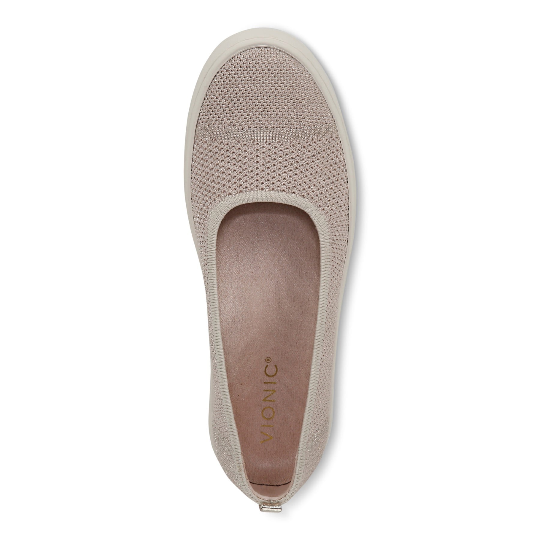 Vionic Uptown Skimmer Women's Knit Slip-On Comfort Shoe - Cameo Rose/gold - Top