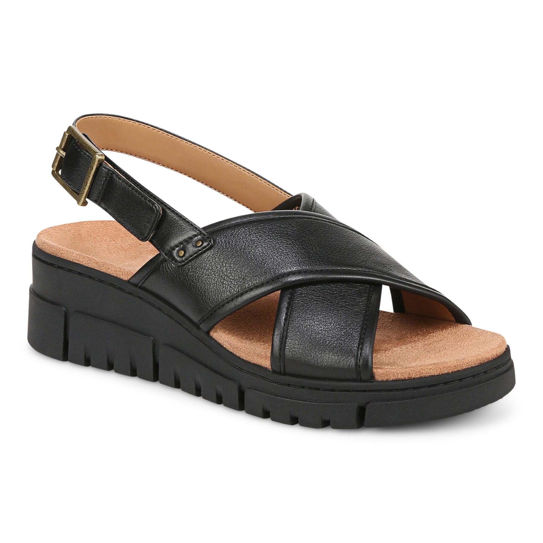 Vionic Uptown Sonoma Women's Orthotic Supportive Slingback Sandal in Black