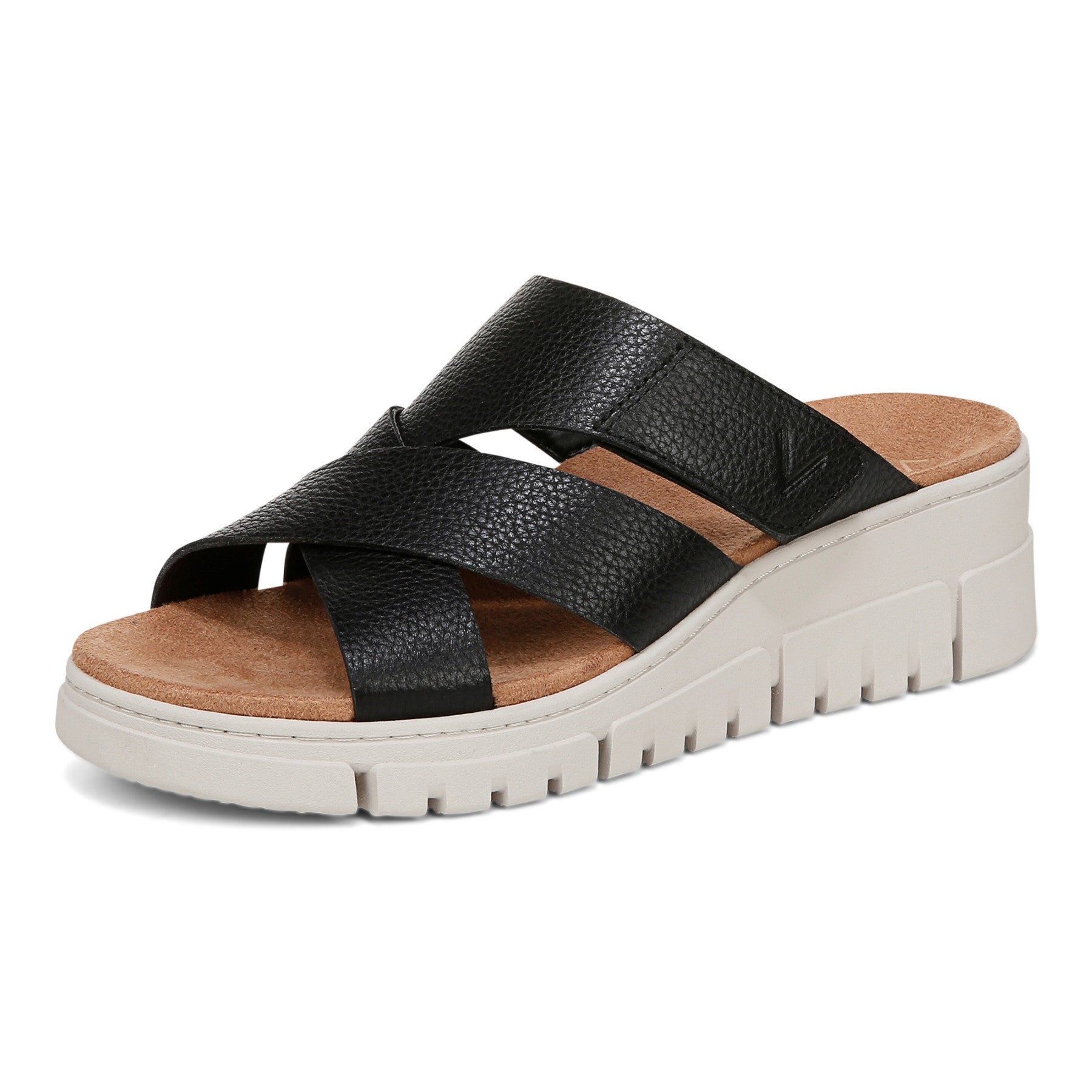 Vionic Uptown Sunset Women's Slide Sandal - Black - Left angle