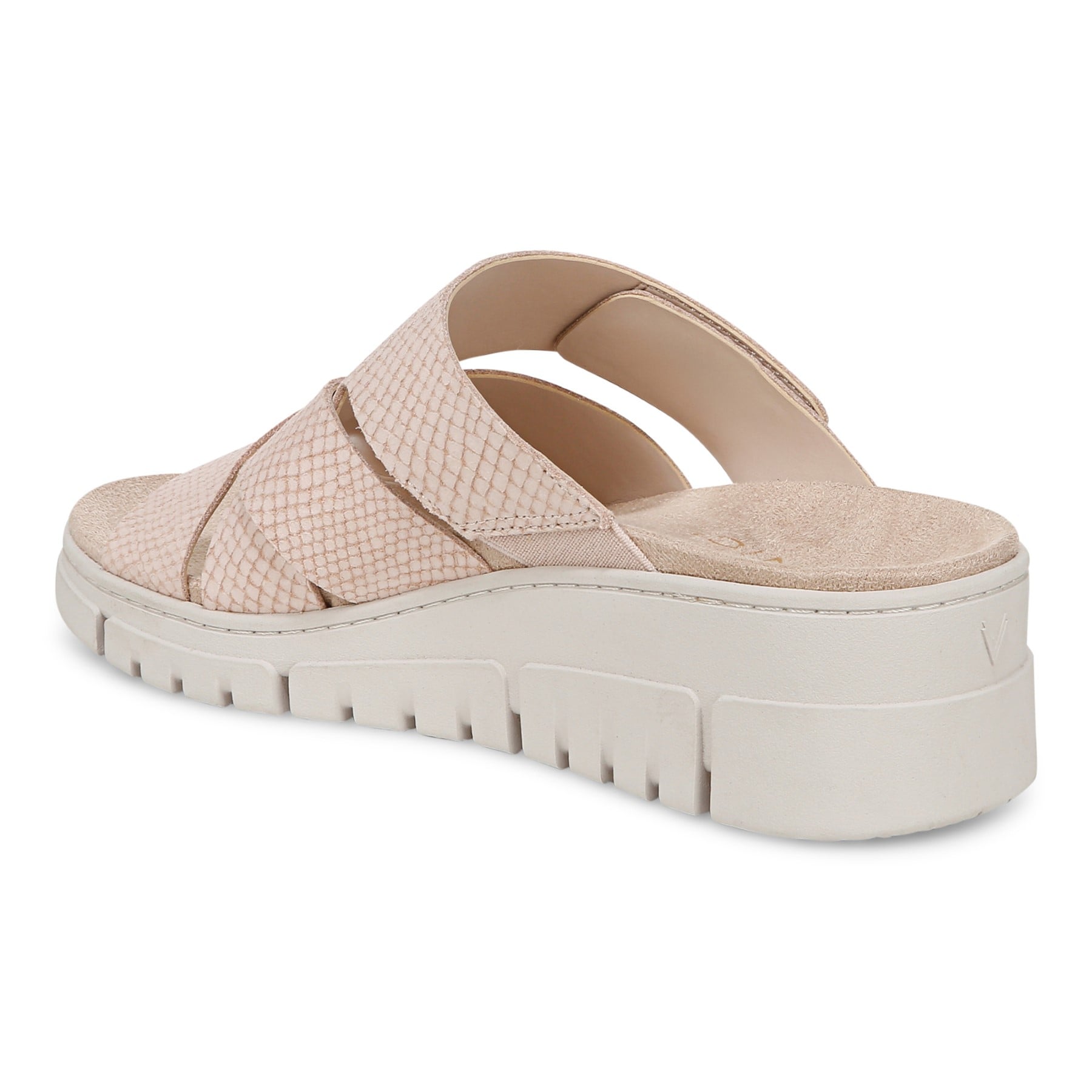 Vionic Uptown Sunset Women's Slide Sandal - Cameo Rose - Back angle