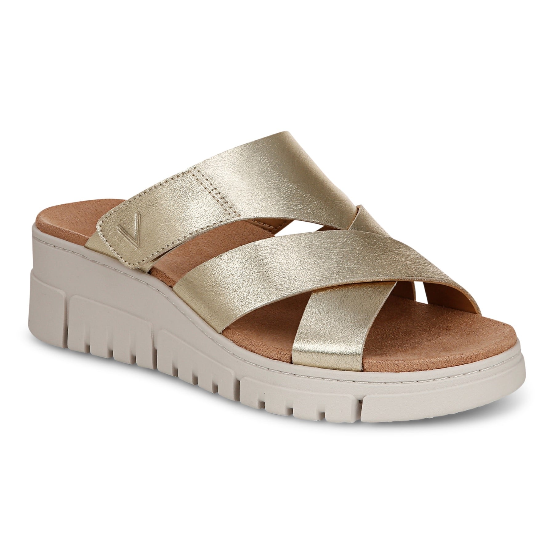 Vionic Uptown Sunset Women's Slide Sandal - Gold - Angle main