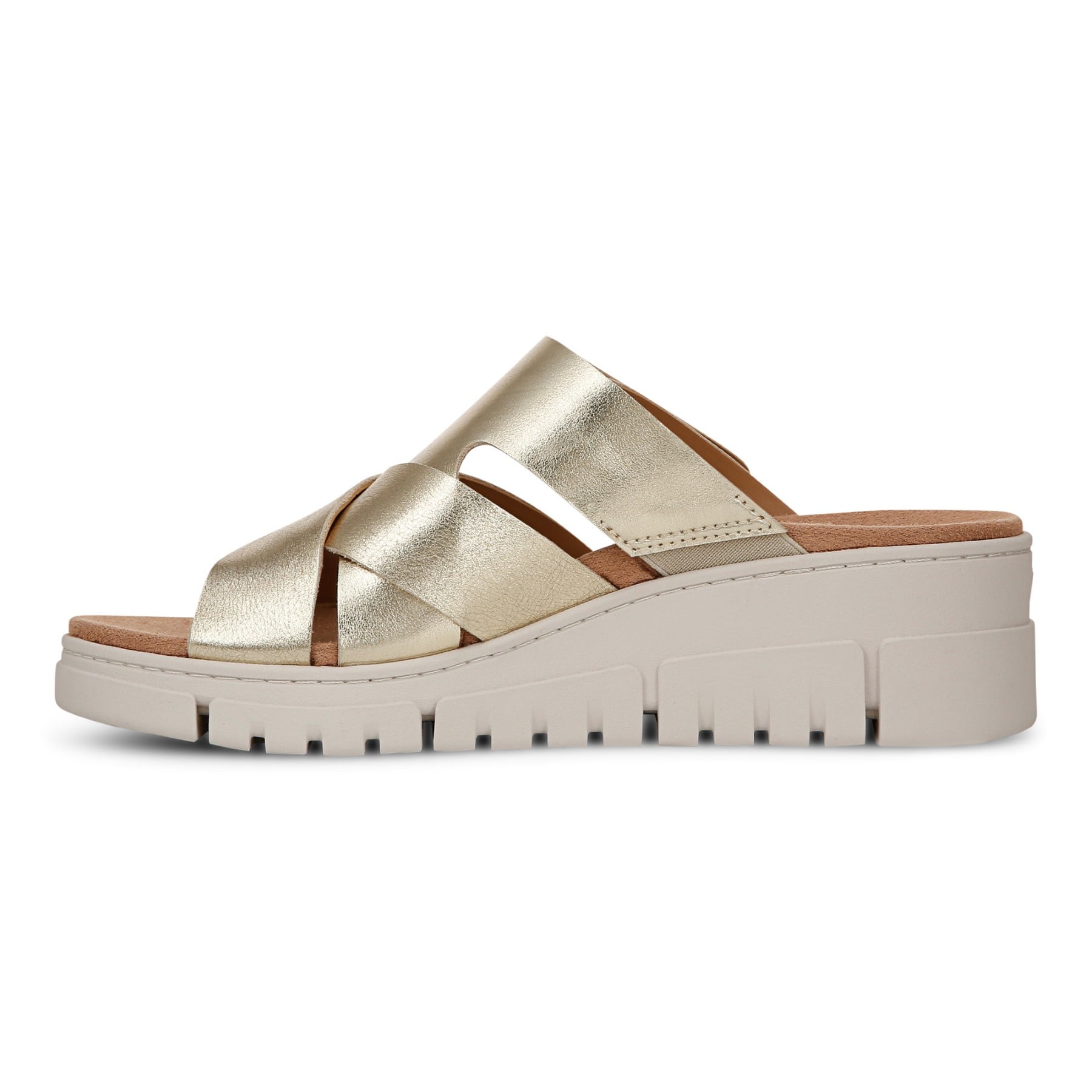Vionic Uptown Sunset Women's Slide Sandal - Gold - Left Side