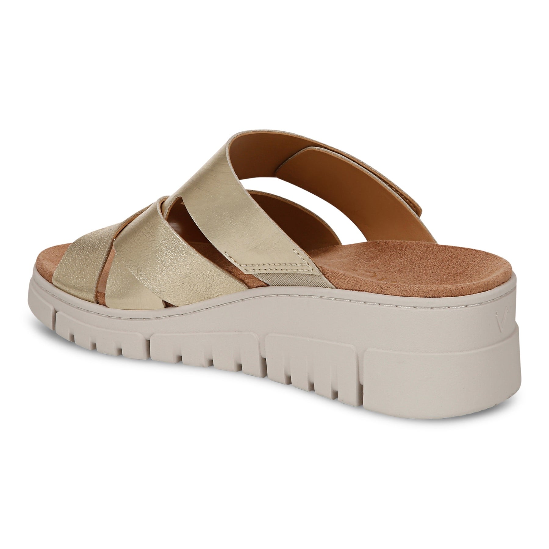 Vionic Uptown Sunset Women's Slide Sandal - Gold - Back angle